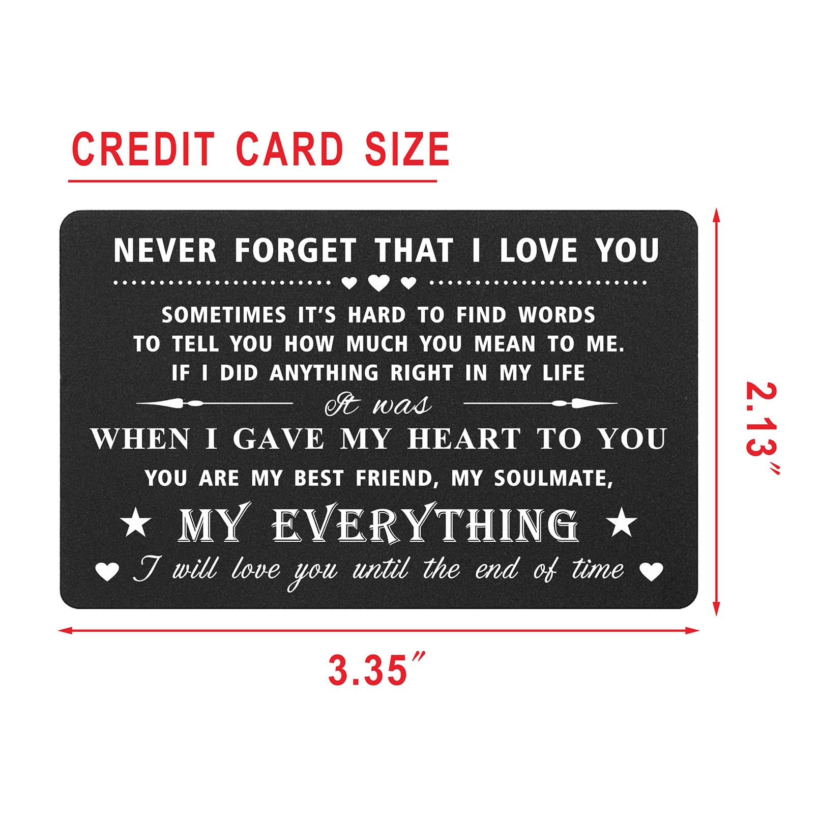 I Love You Gifts for Him Men Valentines Day Gifts for Boyfriend Wedding Anniversary Cards for Husband, black, 3.35"x2.13"x0.02" - Image 2