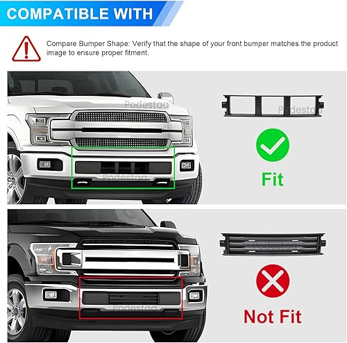 Miniatura 9 de Marco de matrícula para Ford F150 2021 2022 2023 - Soporte para parachoques delantero 2.7L 3.0L 3.5L V6 ML3Z-17A385-BB