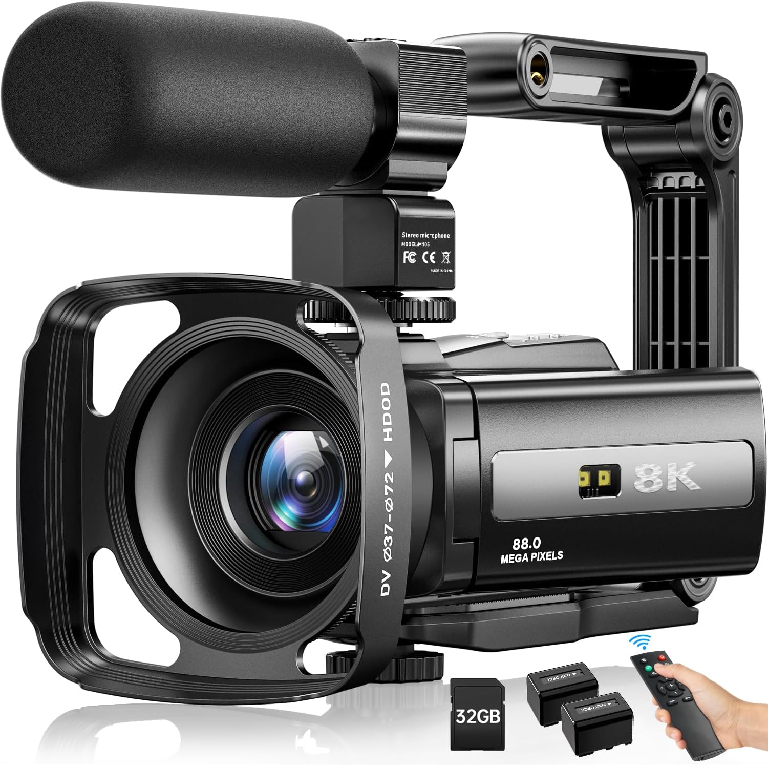 8K Video Camera Camcorder 88MP UHD WiFi Vlogging Cameras for YouTube 18X Digital Zoom IR Night Vision 3.0''Touch Screen Camera with 32GB Card