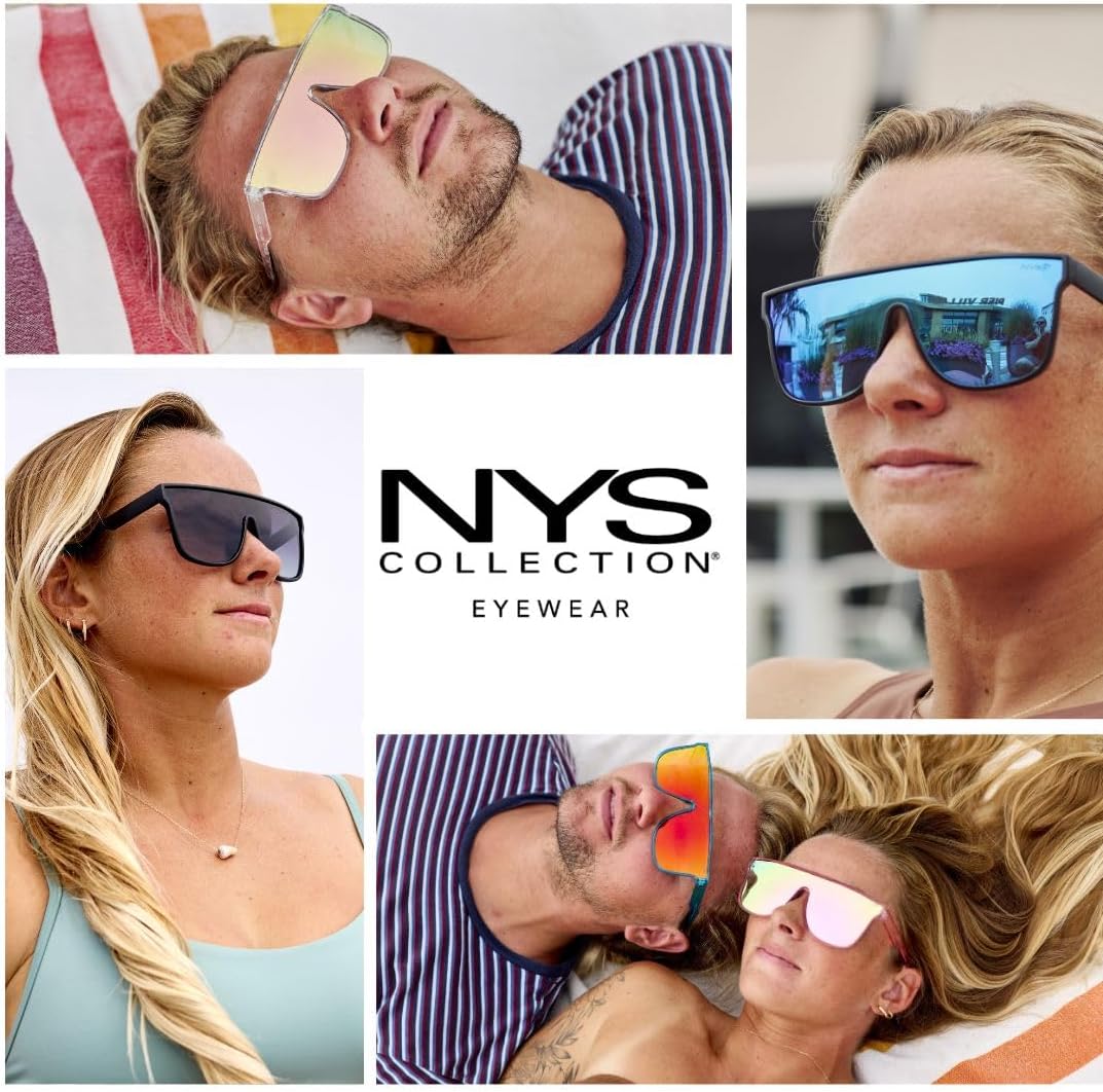 NYS Collection Polarized Sunglasses - Flat-Top Single-Lens, 100% UV Protection, Lightweight for Men & Women - Image 3