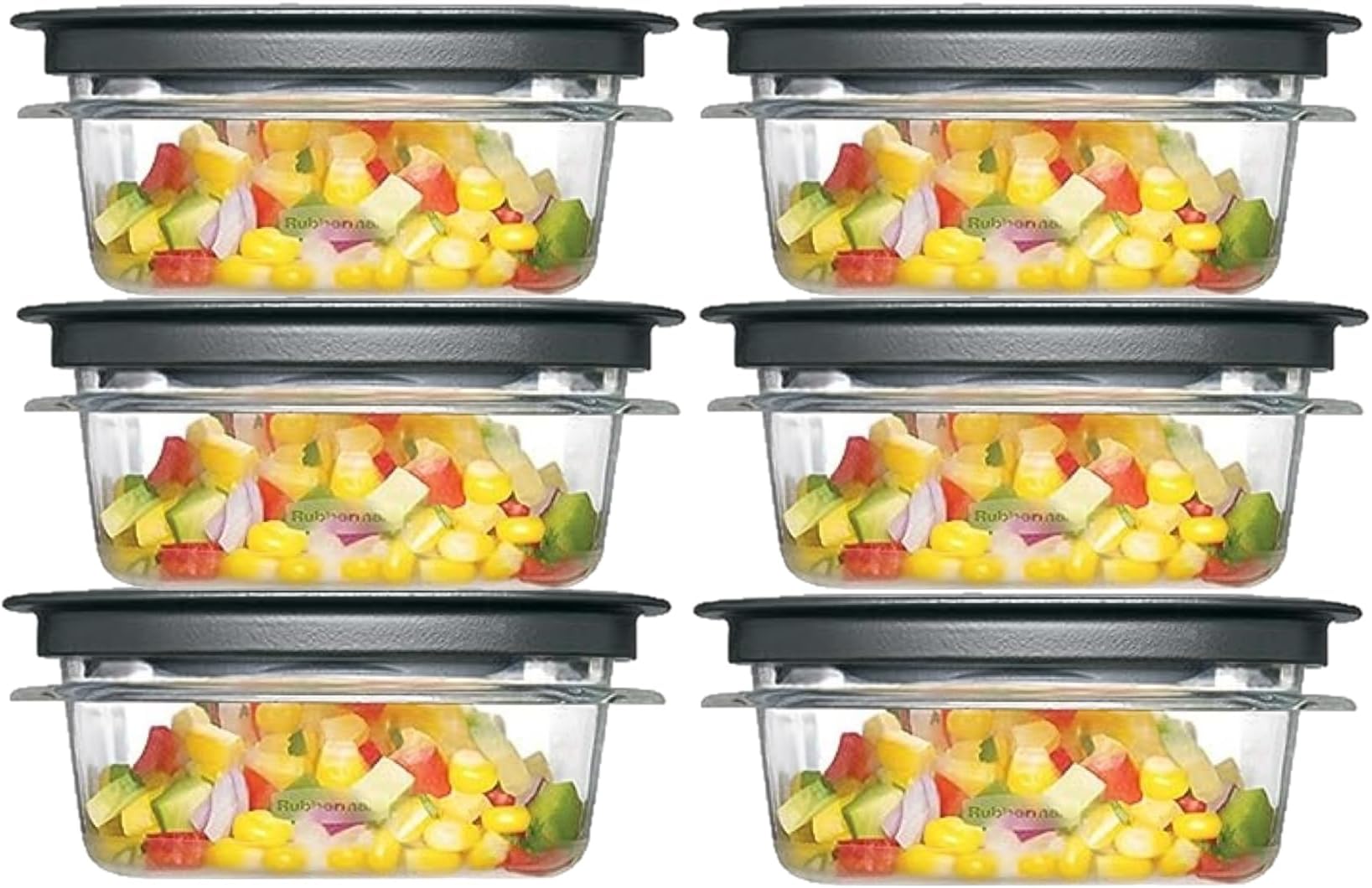 Rubber maid Premier, 1.25 Cup Premier Flex & Seal Food Storage Set, 6 Tritan Containers, 6 Grey Flex and Seal Lids, 12 Piece Bundle Set Bundle