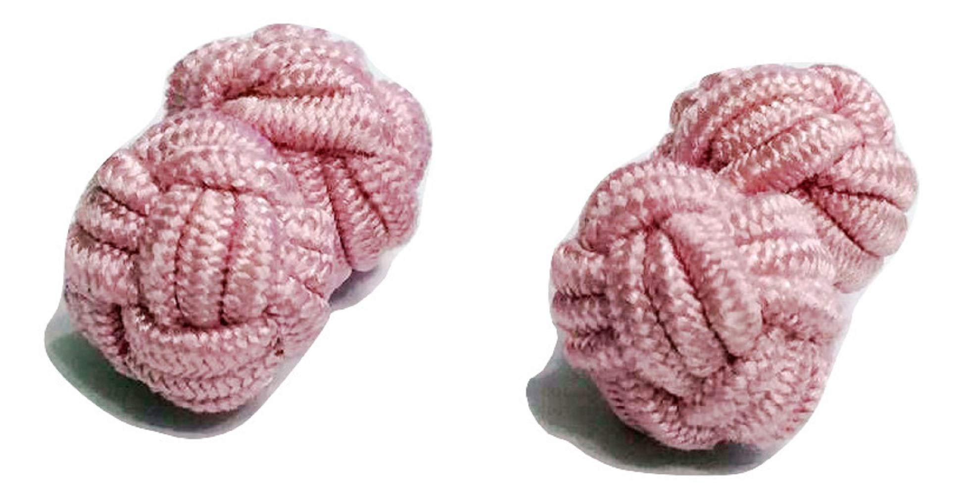 L&L® Men's Premium Plain Knitted Knot Cufflinks Wedding Casual Business Suit (Pink)