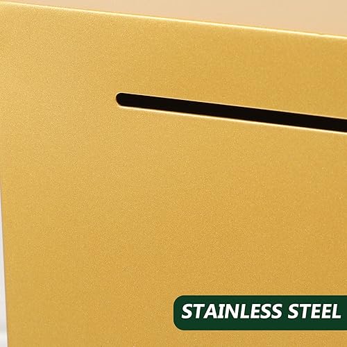 Miniatura 2 de Zerodeko Alcancía para adultos, banco de monedas irrompible de metal, caja de ahorro de efectivo de acero inoxidable para niños, regalo amarillo