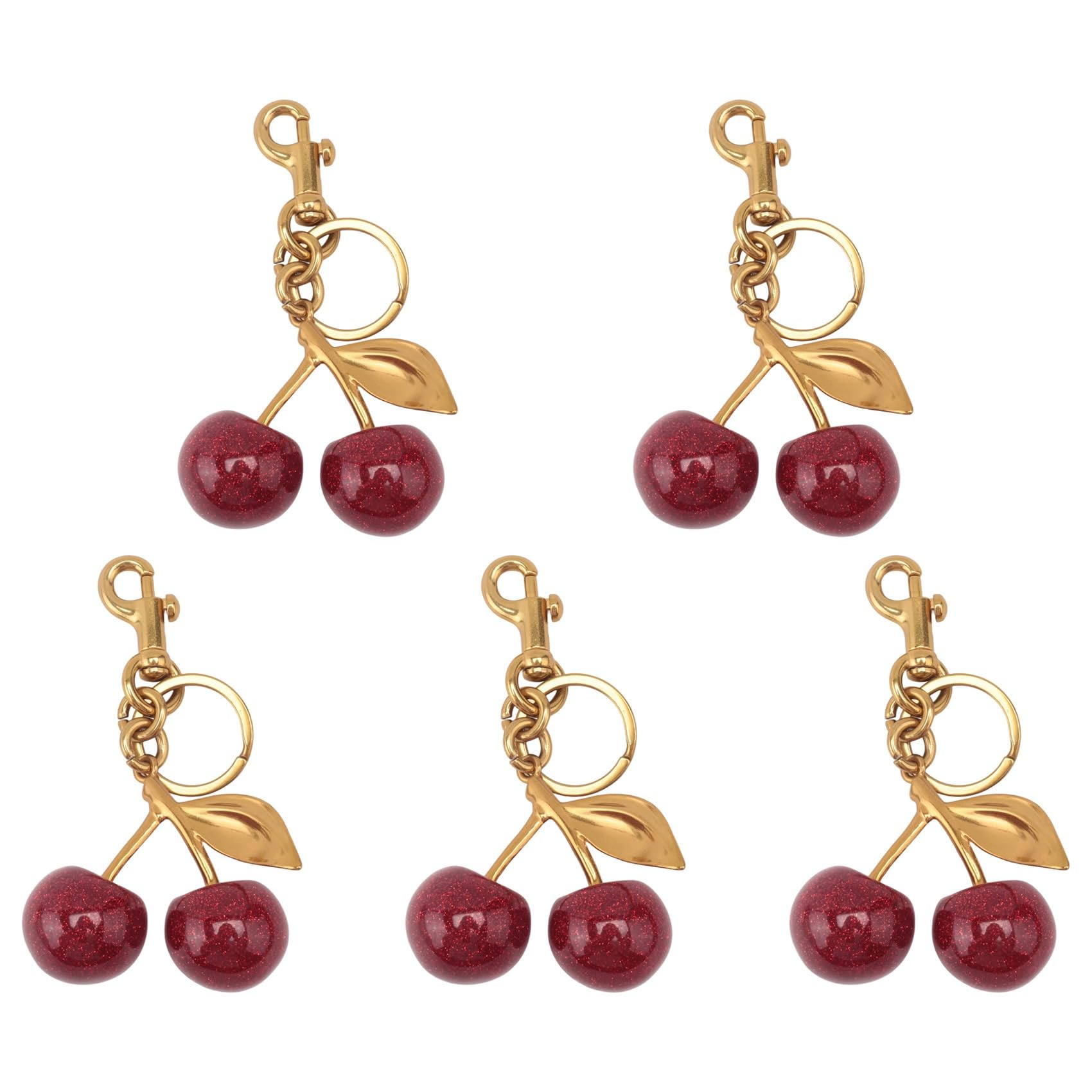 Hndhbfgrt 5X Cherry Bag Charm and Keychain Accessory Purse Charm -Perfect Fashion Addition for Everyday Style and