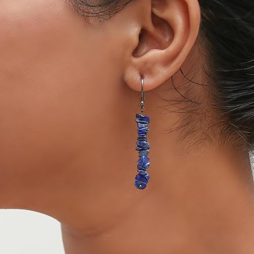 Miniatura 5 de Natural Peridot Chips Crystal Earring, August Birthstone Jewelry Healing Crystals Gemstone Jewelry (Peridot)