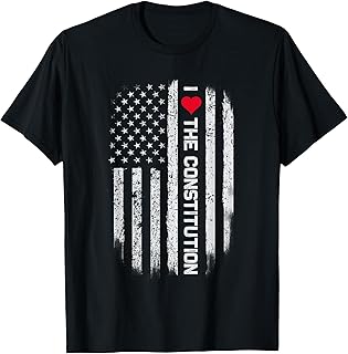 Red Heart USA Flag I love the Constitution T-Shirt