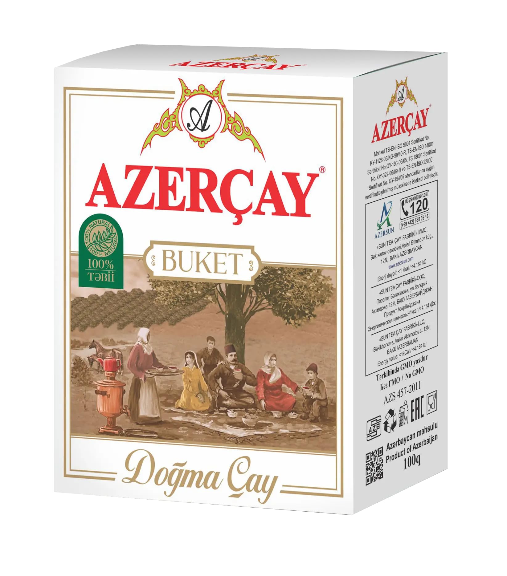 Azercay Premium Black Tea Buket | 100 g Loose Leaf | Rich & Aromatic Azerbaijani Blend