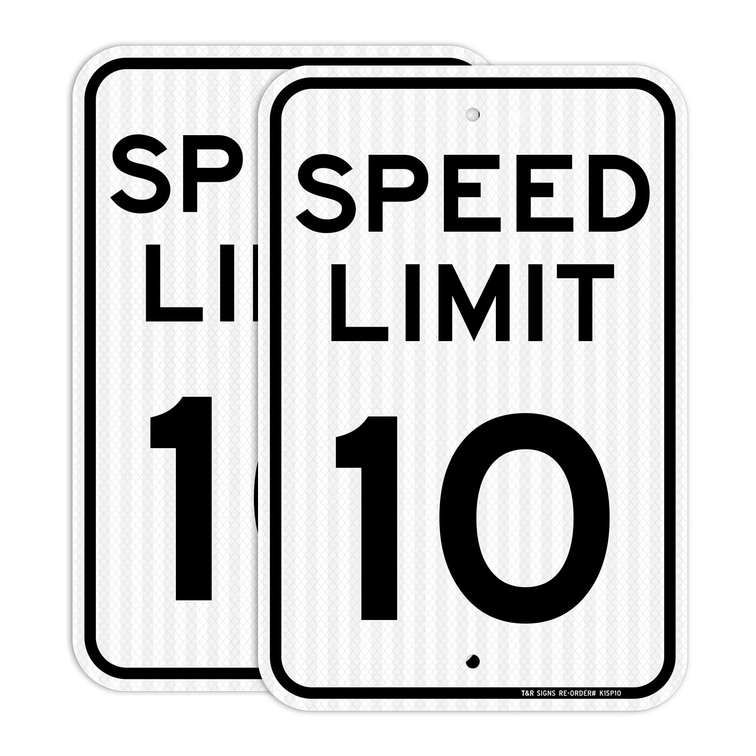 (2 Pack) Speed Limit 10 MPH Sign, Slow Down, Traffic Sign, 18" x 12" Engineer Grade Reflective Sheeting, Rust Free Aluminum, Weather Resistant,