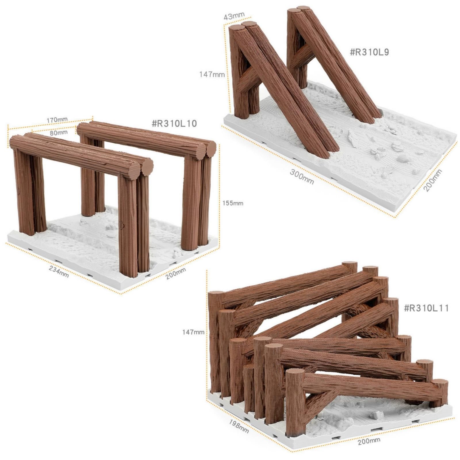 Kit di Ostacoli in Giocattolo Radiocomandato per Casa, Garage, Wooden Racetrack B
