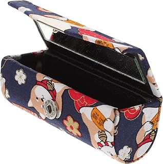 FOMIYES Caixa De Batom Caixa De Brilho Labial Porta-Batom Para Bolsa Estojo De Viagem De Maquiagem Porta-Cartão Porta-Presente Espelho Bolsa Retrô Portátil Caixa De Batom Com Espelho Pu