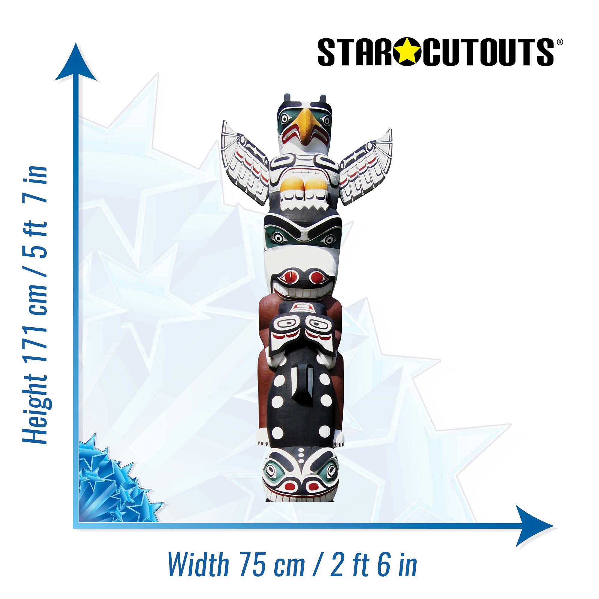STAR CUTOUTS Cut Out of Totem Pole