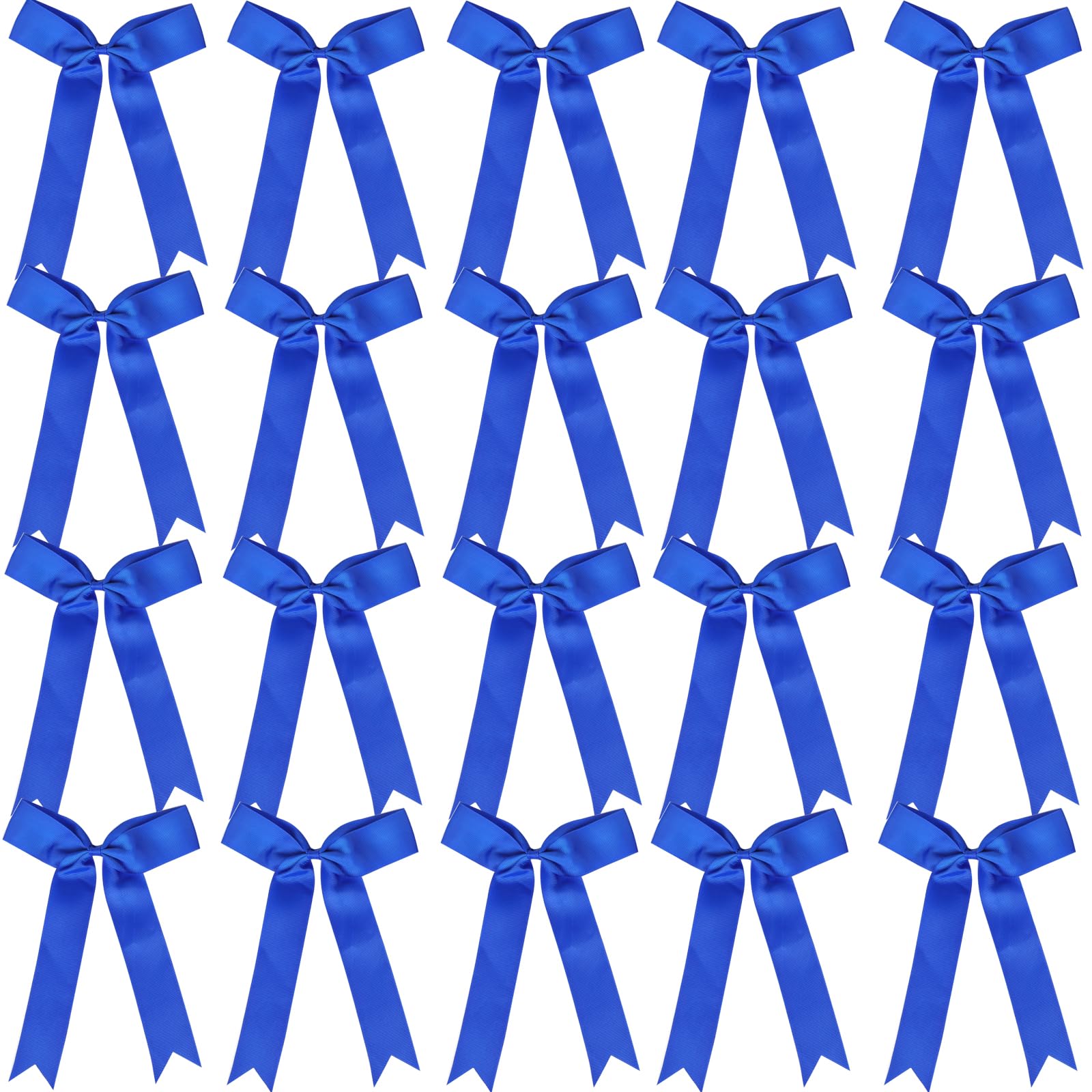 Hipcheer 20pcs Collegiate Style Cheer Bows for Girls, Long Tail Skinny Cheer Bow Ponytail Holder Handmade Bows for Girls Teens Softball Cheerleader