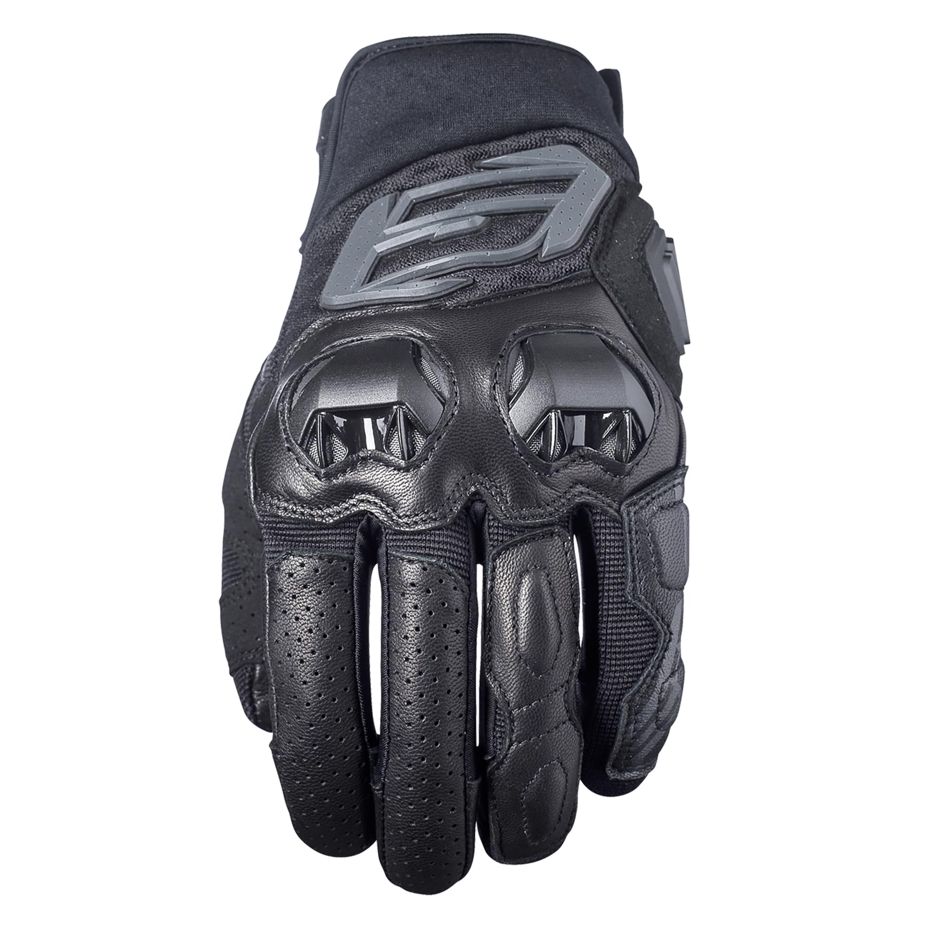 FIVE 830102 Gants de Moto Sport Courts, SF3, Protection 1KP Souplesse Ventilation, Noir, L