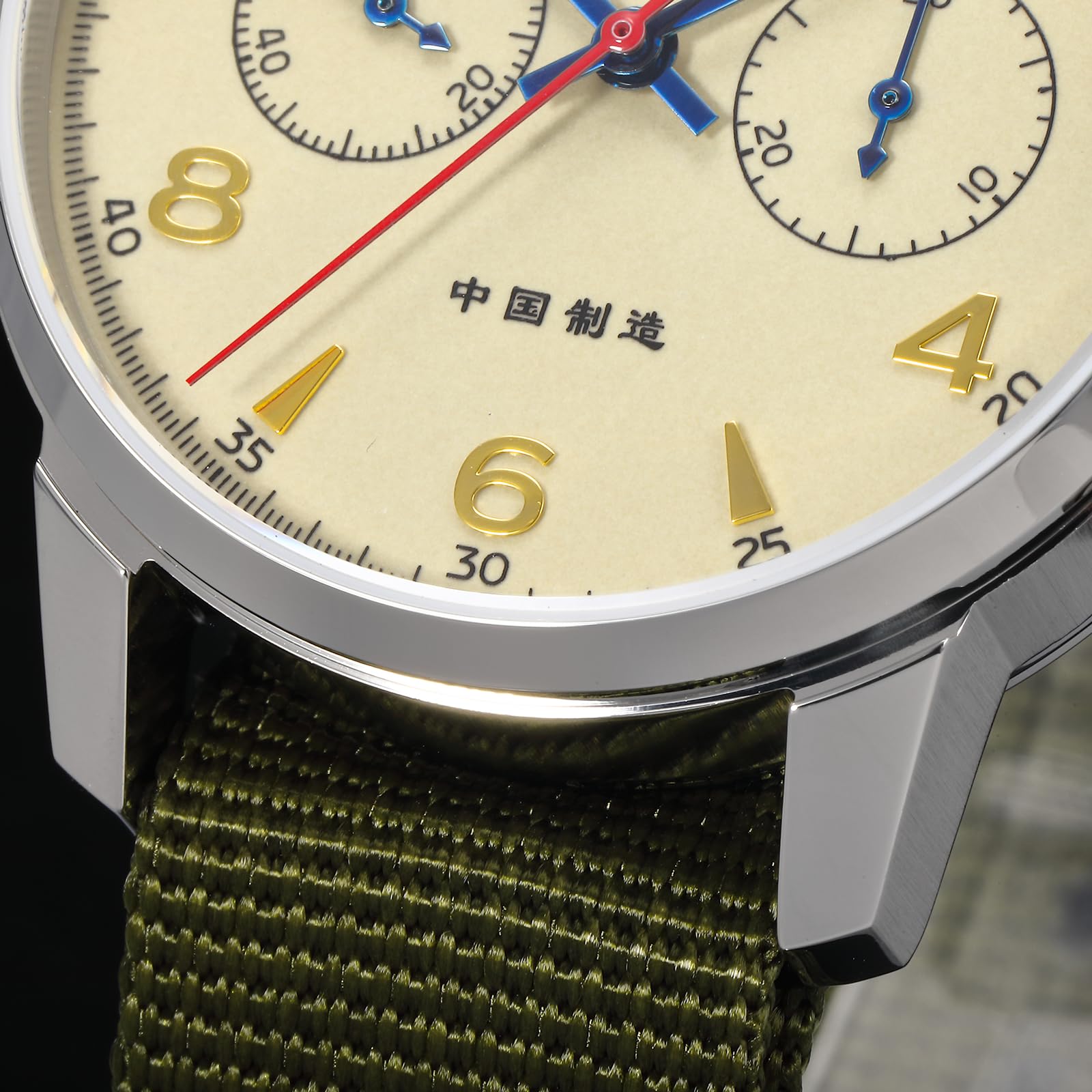TOPHILL Classic Vintage 1963 40 mm Mechanische Herren-Fliegeruhr Chronograph mit Handaufzug, Kaliber ST1901 Seagull, Saphirglas, Gehäuse aus Edelstahl