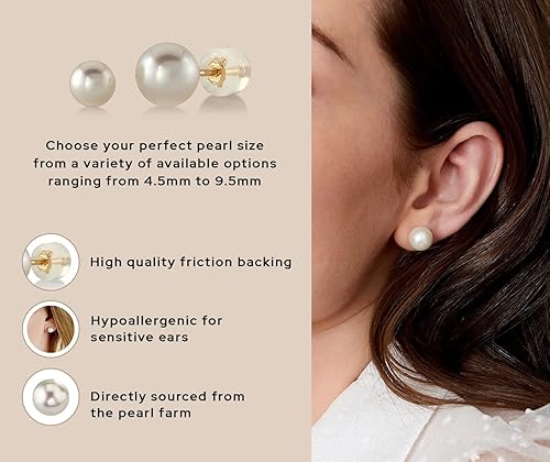 Miniatura 4 de Aretes de perlas cultivadas Akoya de oro blanco de 14 quilates - Calidad AAA
