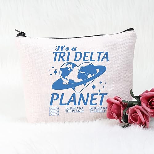 Miniatura 2 de POFULL Delta Sorority Gift 1888 Bolsa de cosméticos de hermandad de mujeres para mujeres Grecia Sorority Parafernalia Regalo