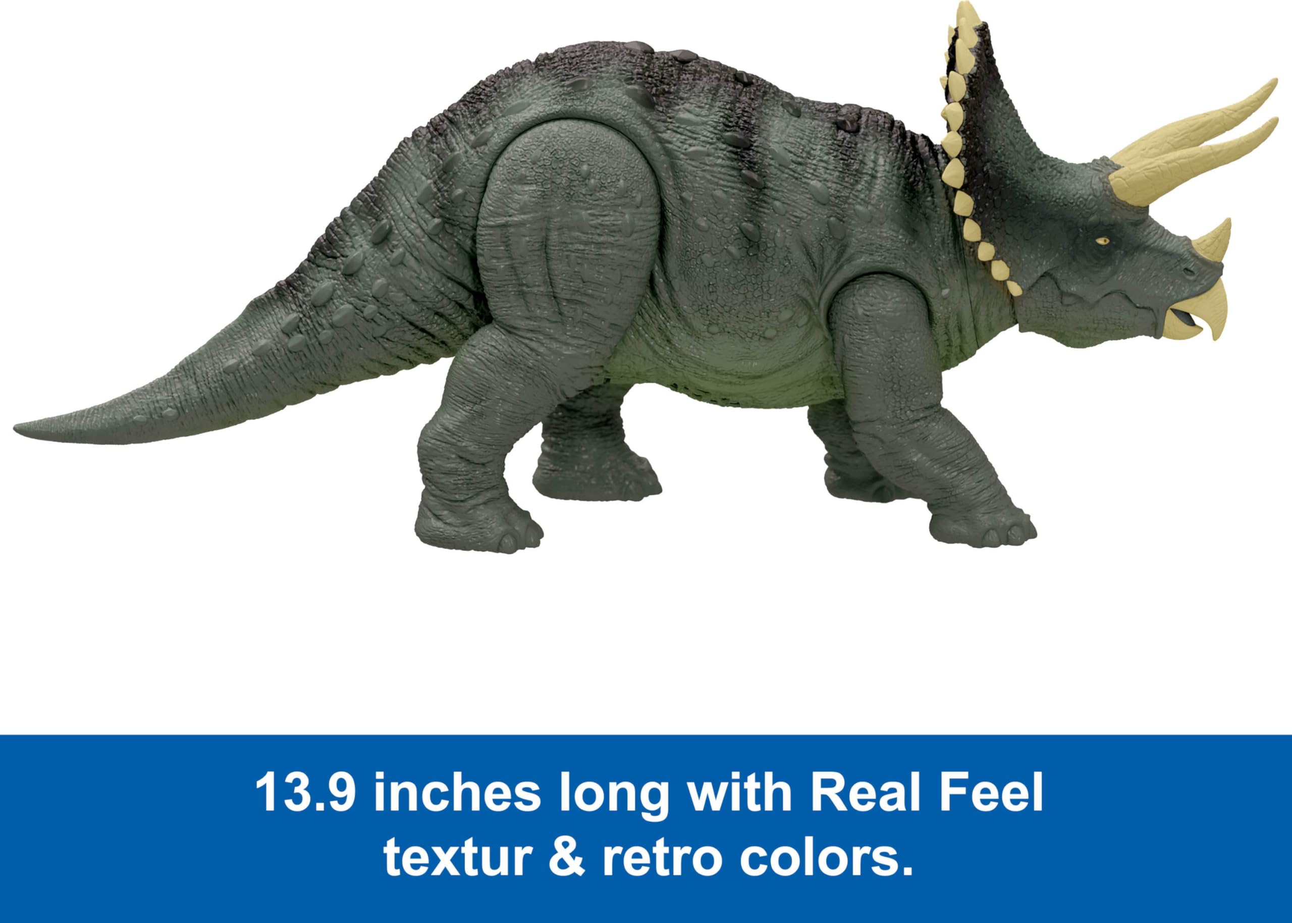 Jurassic World Retro Reimagined Real Feel Triceratops 13.9 Inch