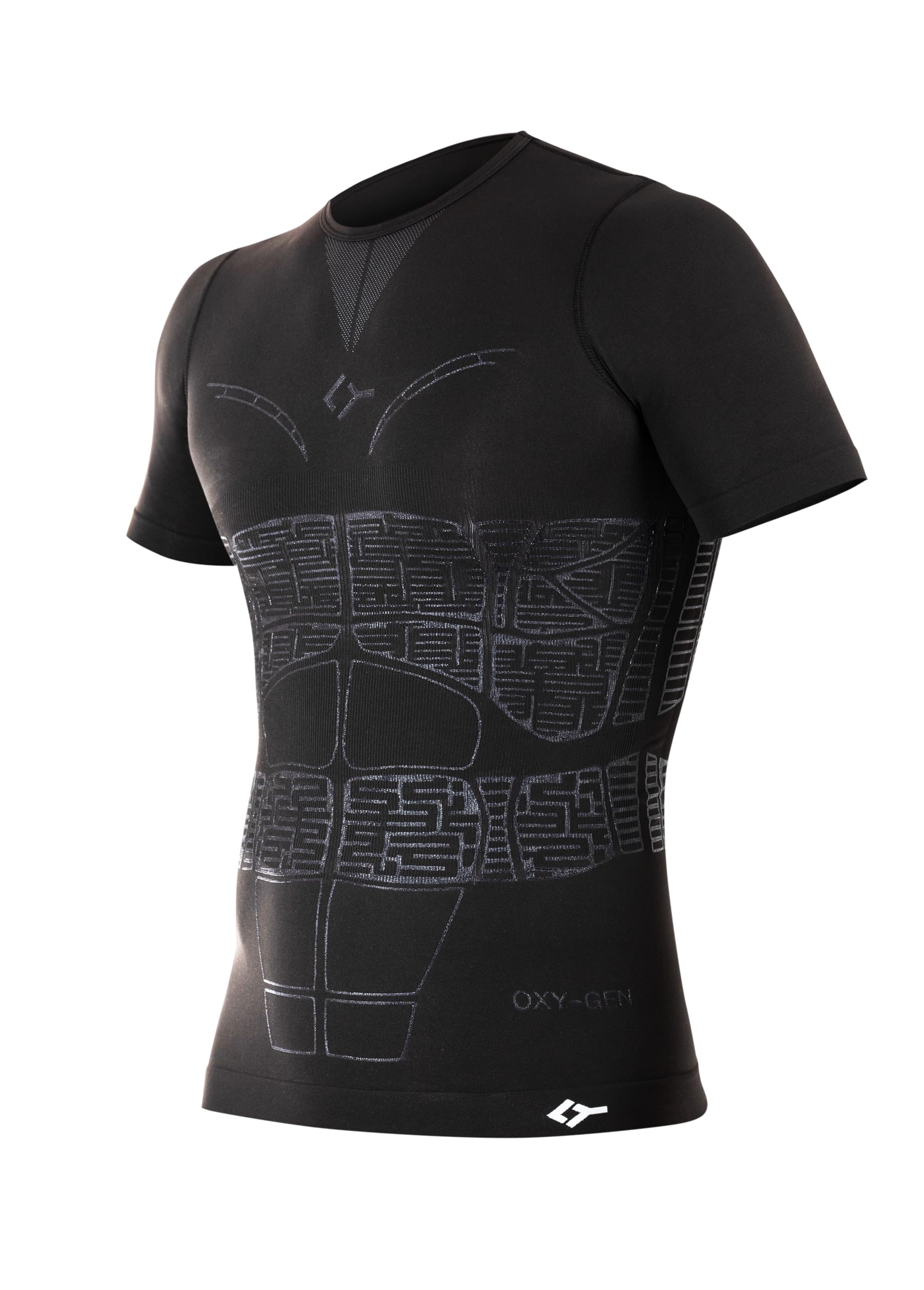 FLOKY - T-Shirt Oxygen - Maglietta Biomeccanica a Compressione - Nero