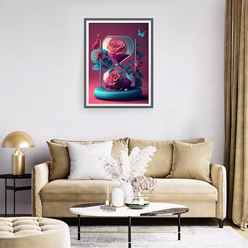 Miniatura 5 de RICUVED Kits de pintura de diamantes para adultos, kits de arte de diamantes de flores, taladro redondo completo, mariposa, animal, diamante, arte