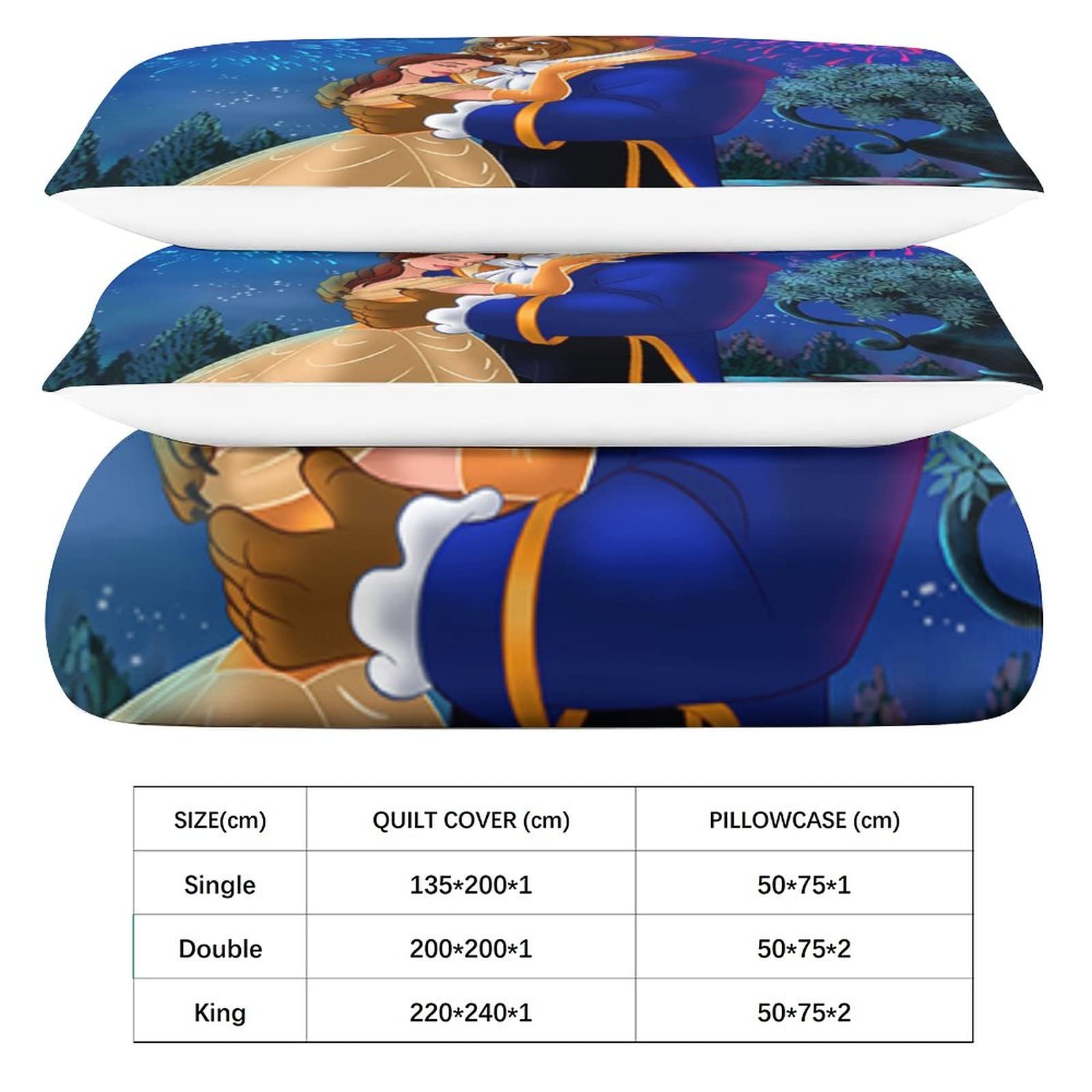 La Belle Et La Bête Ensemble De Literie Trois Pièces