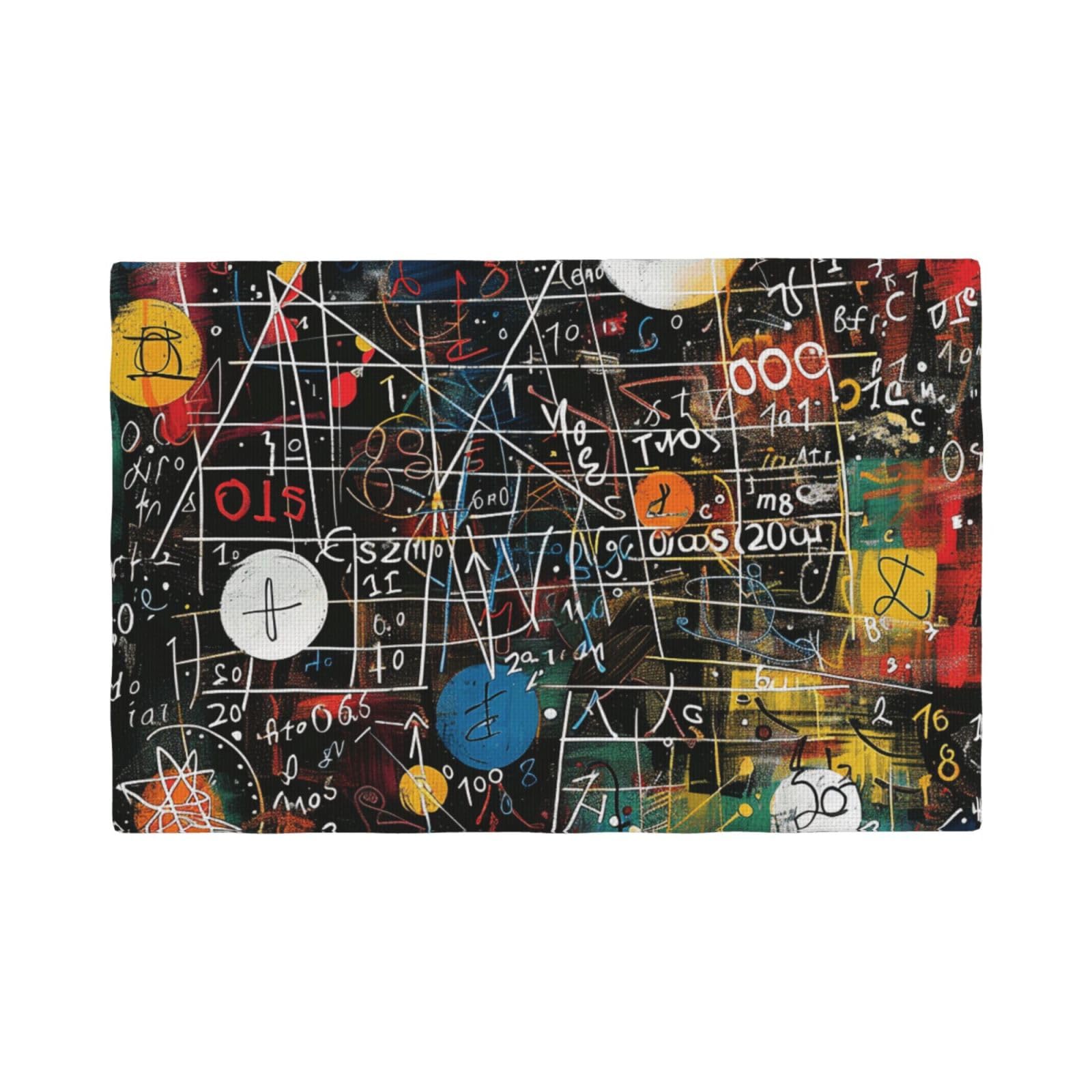 Math Formula Print Placemats Set, Heat Resistant Washable Placemat 12x18in Table Mats for Party Kitchen Dining Table Decoration Indoor Outdoor, Six Piece