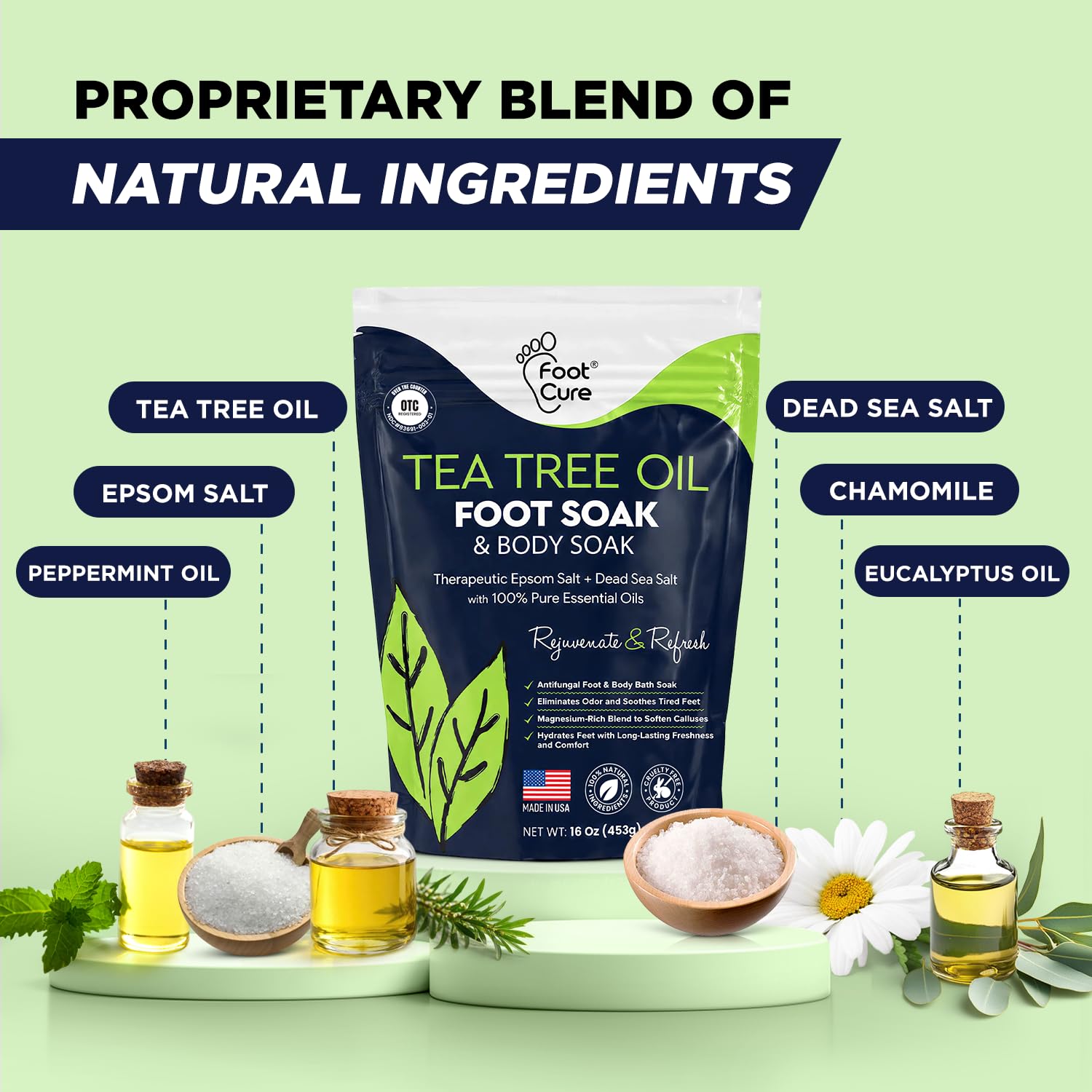 Juego de pedicura removedor de callos de pies – Epsom Salt Foot Soak & Gel removedor de callos, crema antimicótica y exfoliante de pies para piel muerta, herramientas de pedicura para pies en casa