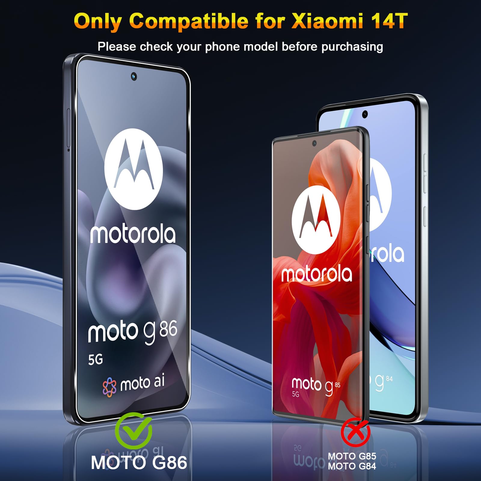 QULLOO Vetro Temperato per Motorola Moto G86 / G86 Power 5G, 2 Pezzi Pellicola Vetro Protettiva e 2 Pezzi Pellicola Fotocamera, Durezza 9H Anti Graffio HD Trasparente Vetrino Protezione Schermo