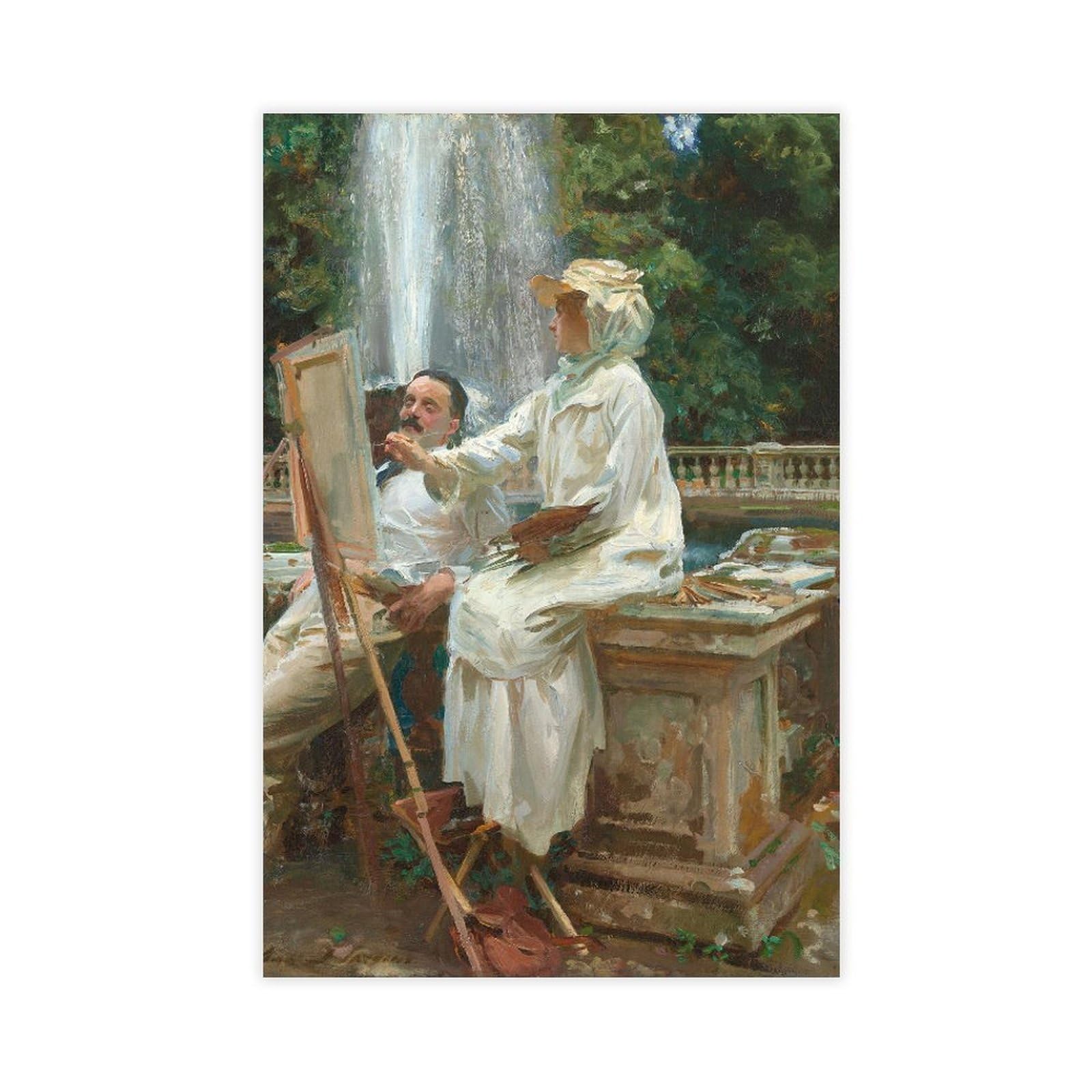 WCYB The Fountain Villa Torlonia Frascati Italy by John Singer Sargent Posters Prints Canvas Deco Paintings Wall Art Unframe 12" L X 18" W