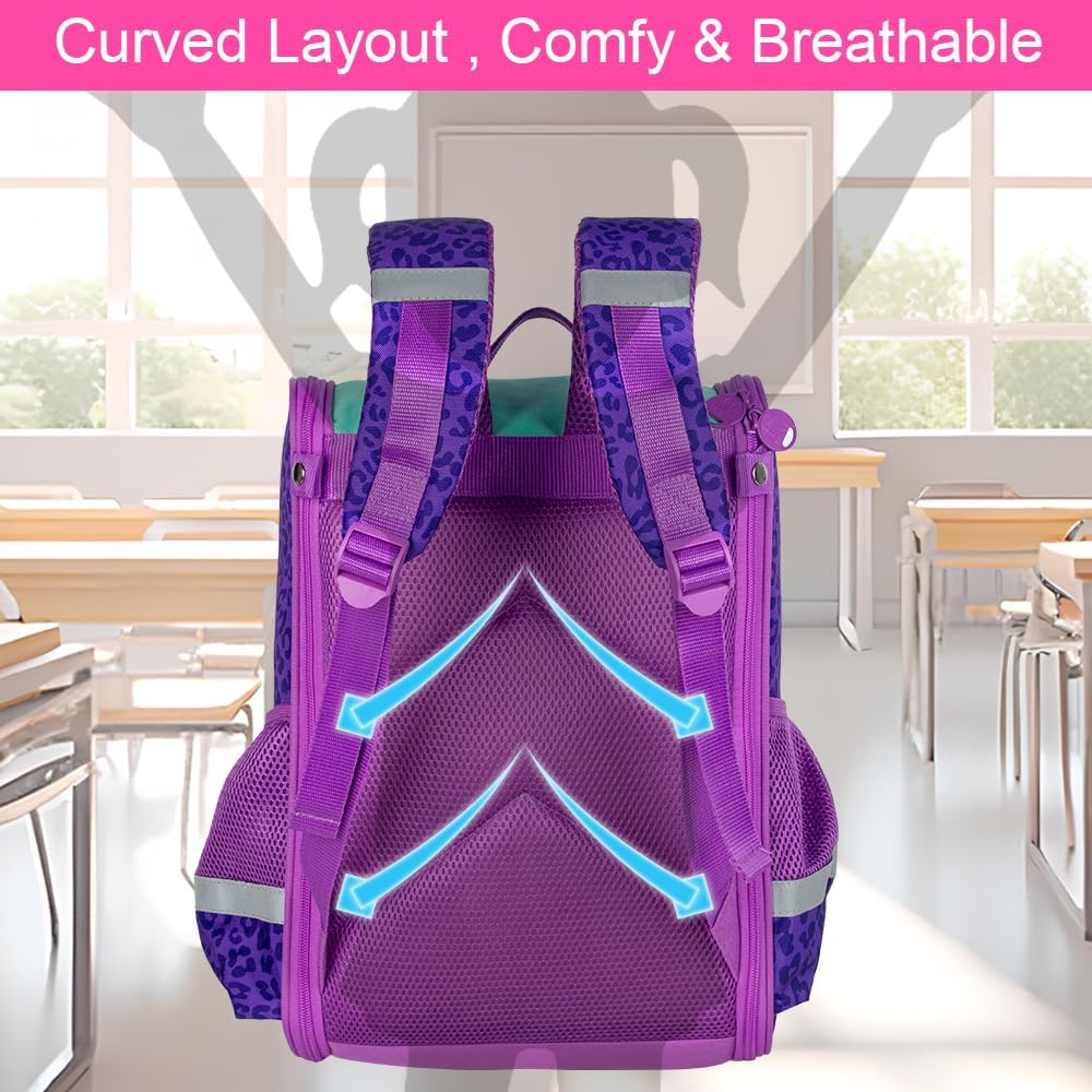 KLFVB 3PCS Backpack for Girls and Boys, 15" Unicorn Dinosaur Bookbag with Lunch Box, Kids Preschool School bag - Image 7