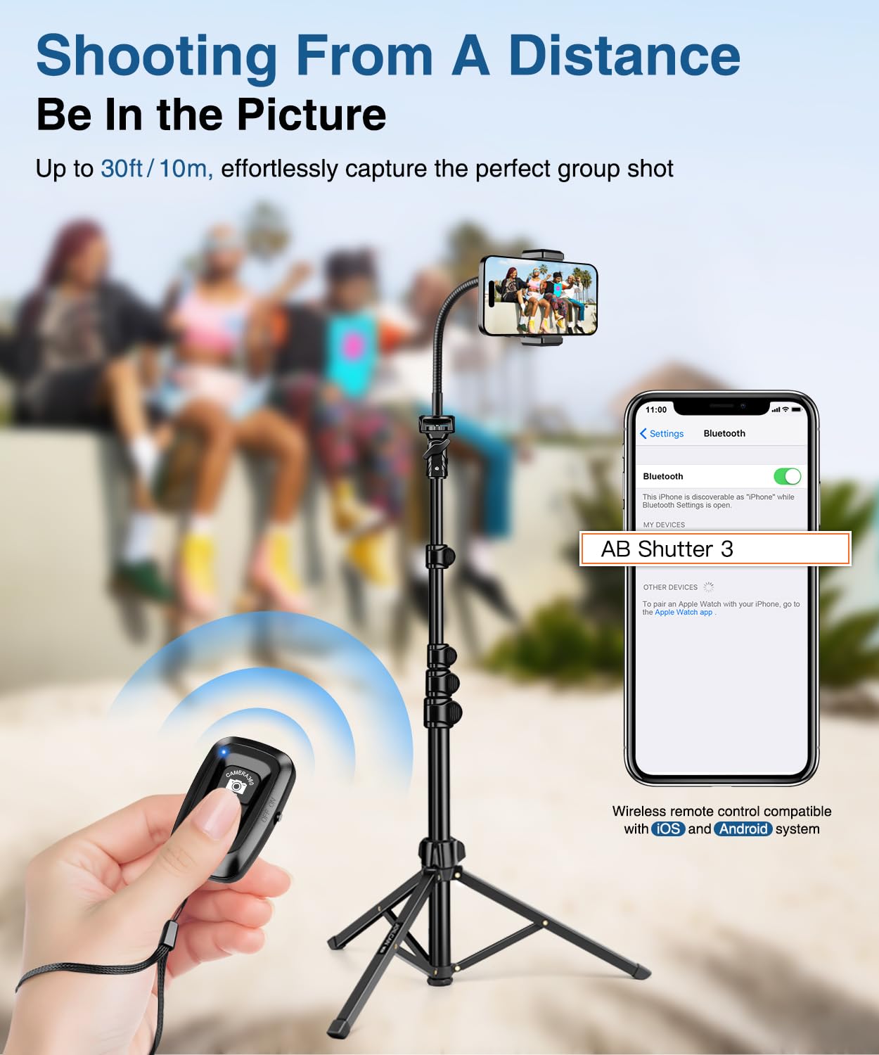 JOILCAN 200cm Statyw do Telefonu z Elastycznym Szwankiem 25cm i Pilotem, Aluminiowy Rozsuwany Lekki Statyw do Smartfona do iPhone 17/16/15/Pro Max, Przenośny Statyw do Aparatu Sony DSLR i Actioncams
