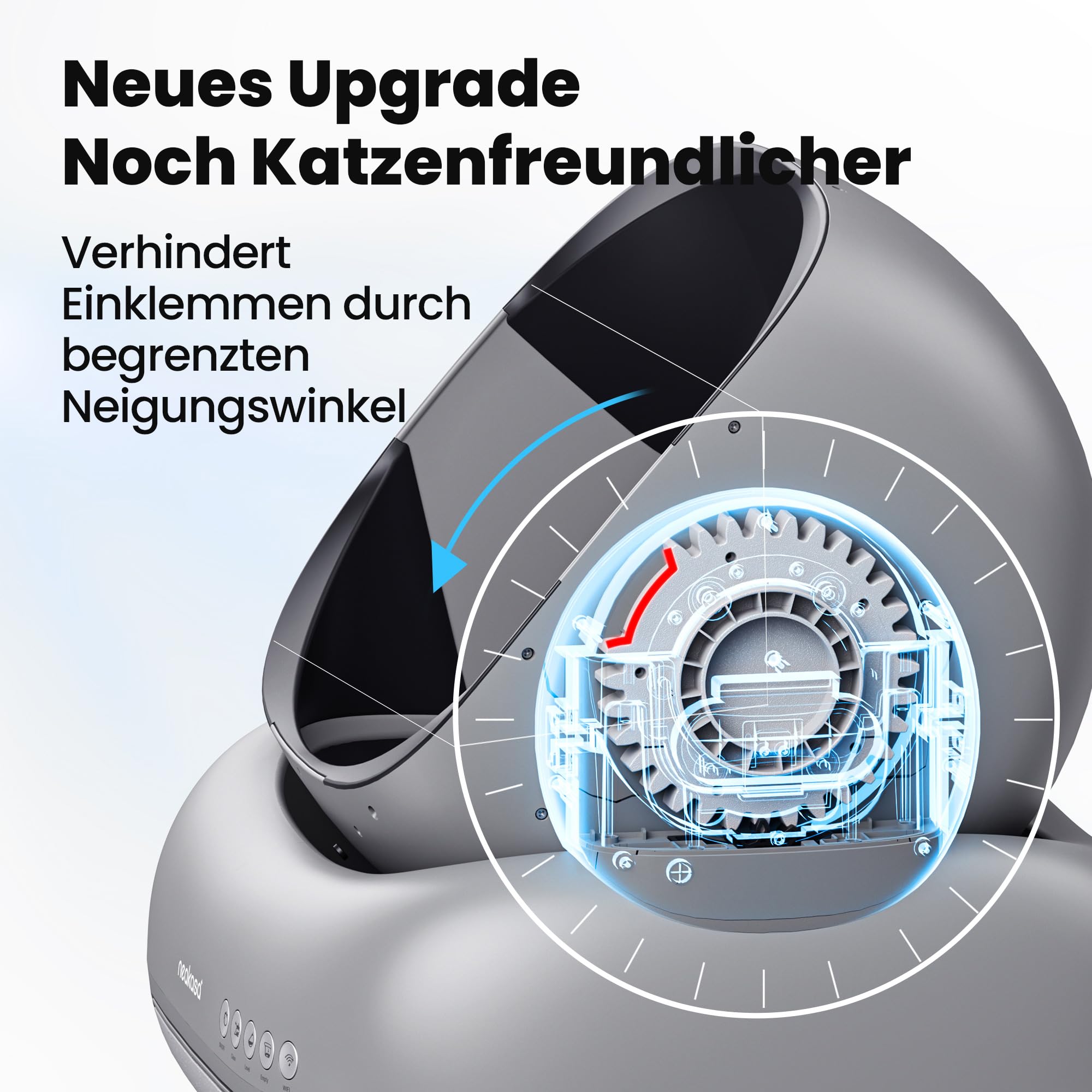 Neakasa M1 Plus Selbstreinigende Katzentoilette mit offenes Design, XXL Kapazität Katzenklo, App-Steuerung, sicher, geruchsfrei und hygienisch, mit Katzenstreu Matte, Cat Litter Box für mehrere Katzen