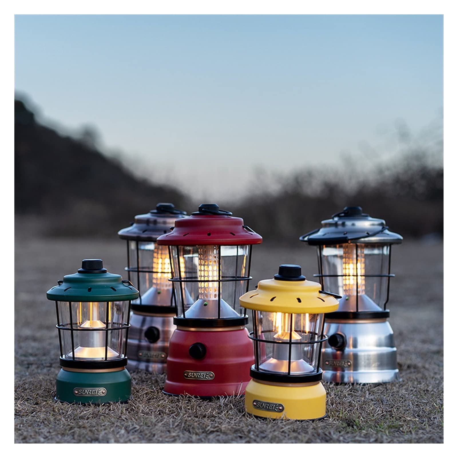 Luce all'aperto Retro Illuminazione da Campeggio Esterna Ricaricabile for accampamento Impermeabile Atmosfera Leggera (Color : Silver)