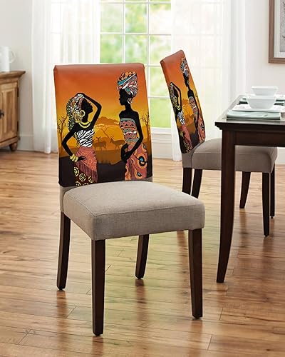 Miniatura 10 de Paquete de 4 fundas para respaldo de silla de Halloween para sillas de comedor, fantasma, calabaza, murciélago de terror, beige, lavable, elástico,