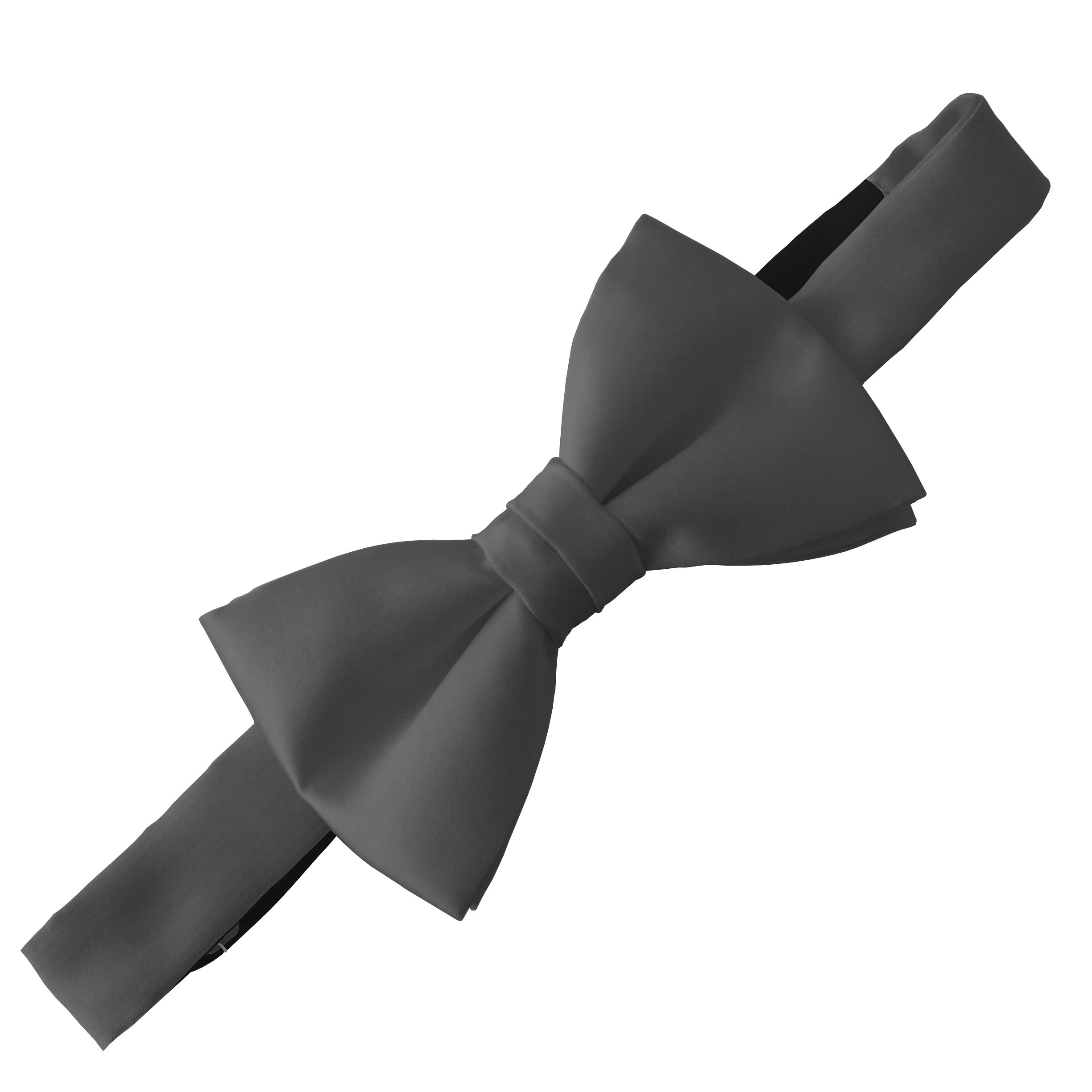 Great British Tie Club GBTC Boys Kids 100% Satin Bow Ties - 3.5 inch Width (Slate Grey)