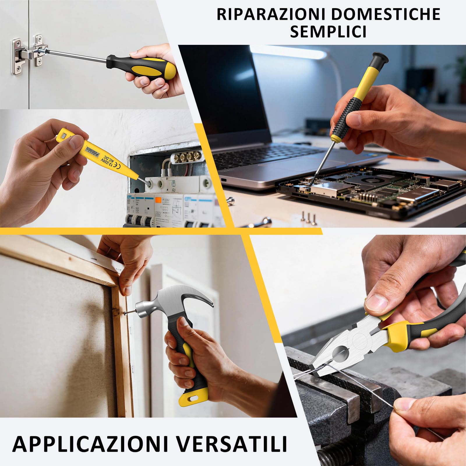Sundpey Cassetta Attrezzi Completa 170 Pezzi con Trapano Avvitatore a Batteria 21V, Set Attrezzi da Lavoro con Utensili Manuali, Batteria 2.0Ah e Caricabatterie per Fai da te e Lavori di Bricolage