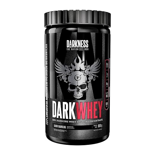 Kit 3 Whey Protein DarkWhey 100% Darkness Baunilha 900g Darkness - Dark Whey Concentrado Baunilha 100% Pure - Suplementação Alimentar Pós-Treino, Alto Teor de Proteína e Rico em BCAAs - 900g Pote