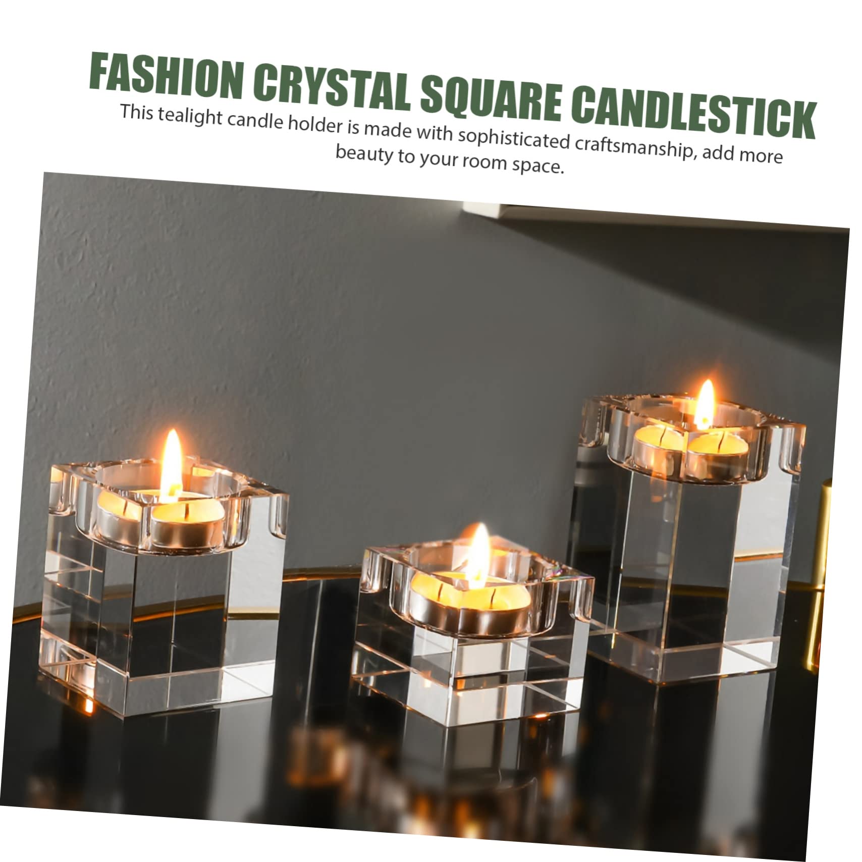 Portavelas Votivos de Cristal Decorativos para Mesa, 3 Piezas