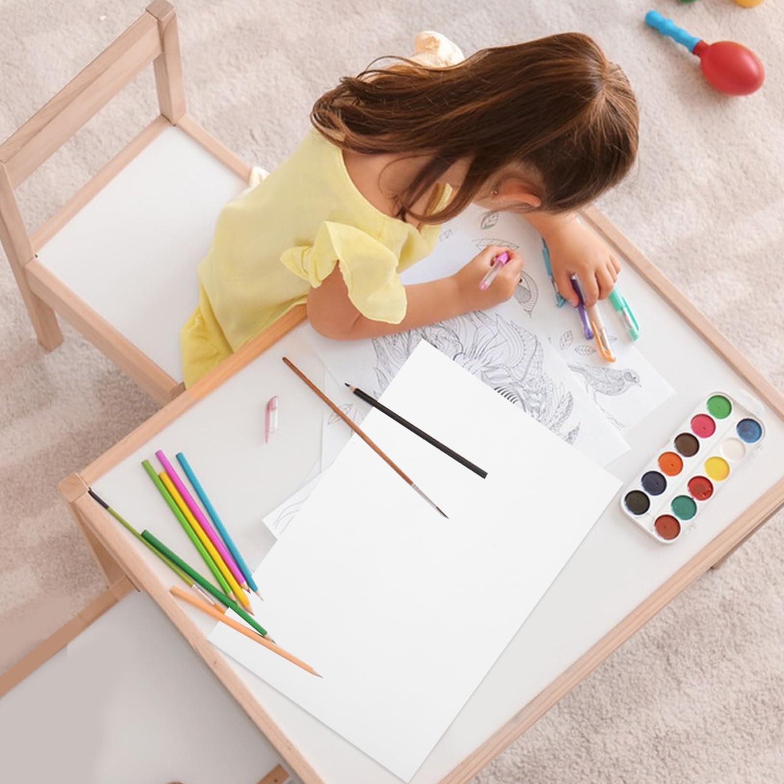 Lurrose 100 Feuilles Papier de Dessin pour Marqueurs Spécialement Conçu pour Artistes et Designers à Encre pour Croquis Peinture et Projets Artistiques