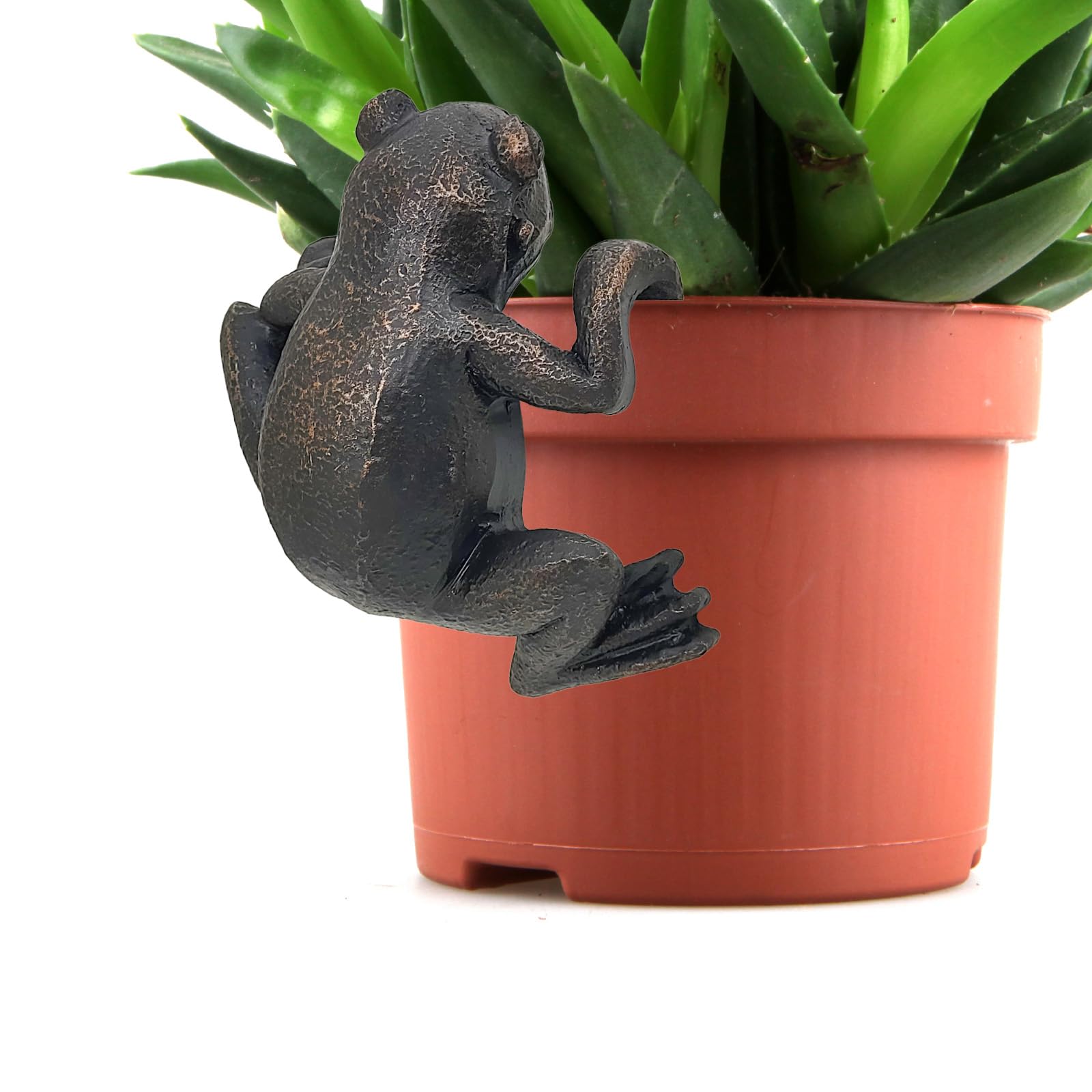 Frog Planter Hanger Flower Pot Hugger Figurines Resin Frog Garden Statue Pot Plant Decoration Ornament for Fairy Garden Fence Yard Lawn Balcony Patio Outdoor Indoor, for Family or Friends Gift