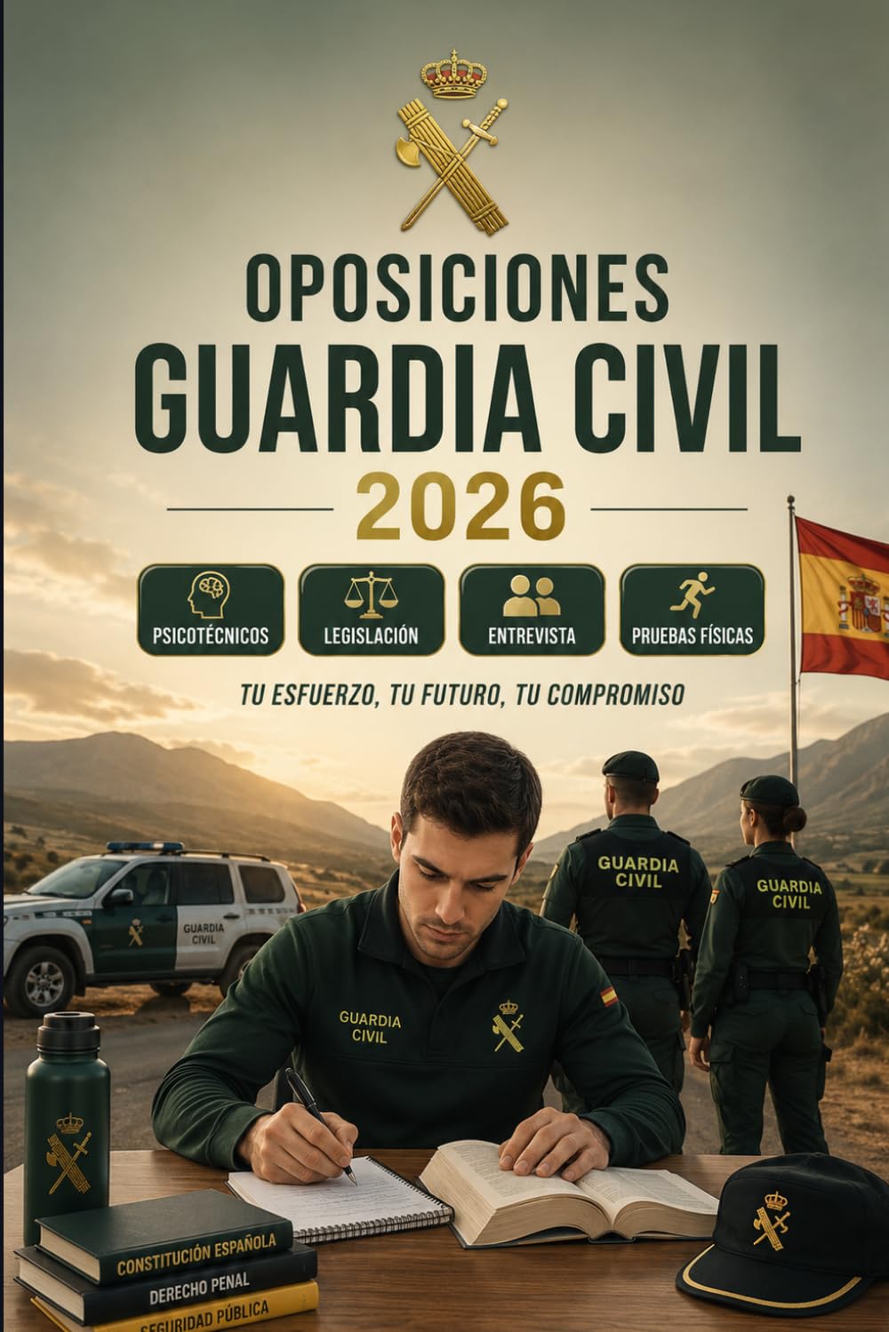 Oposiciones Guardia Civil 2026: Preparación completa con Constitución, derecho penal, seguridad pública, psicotécnicos, entrevista personal y pruebas físicas