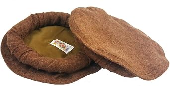 Afghani Handmade Hat Chitrali Pakol Cap Peshawari Gift 100% Wool Brown