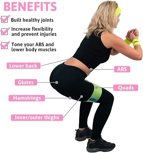 Miniatura 7 de Bandas de resistencia de tela antideslizantes para cadera, glúteos, glúteos y piernas, bucle de entrenamiento de 3 niveles para ejercicio, fitness,