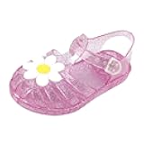 Girls Kids Flower Jelly Sandals Summer Dress Jellies Shoes With Strap Closed Toe Soft Beach Pool Shoes Casual
