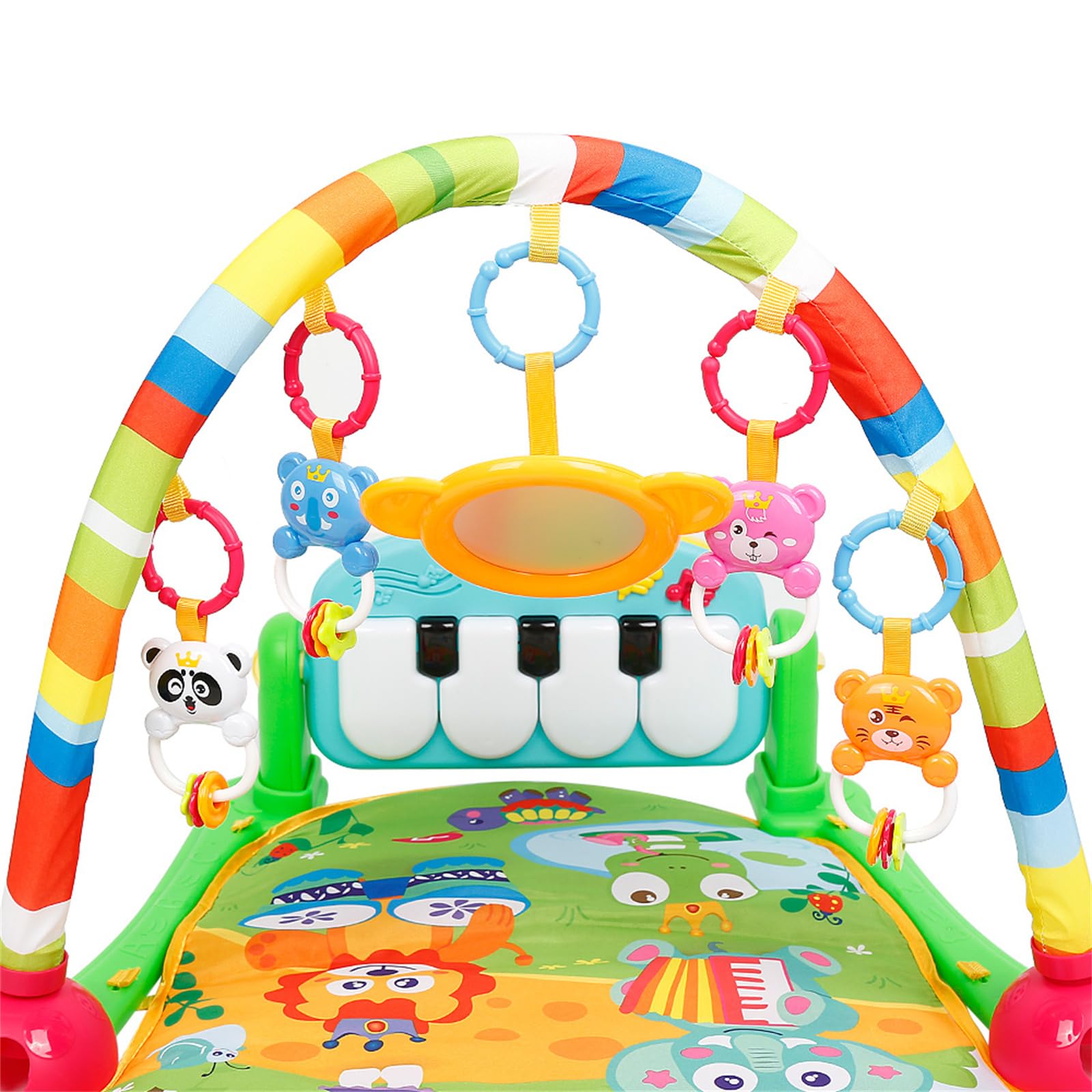 Homewell 4 En 1 Estera De Fitness Musical Para Bebé Con Juguetes Desmontables, Estera De Despertar Y Juegos Con Luzy Música (verde,S6)