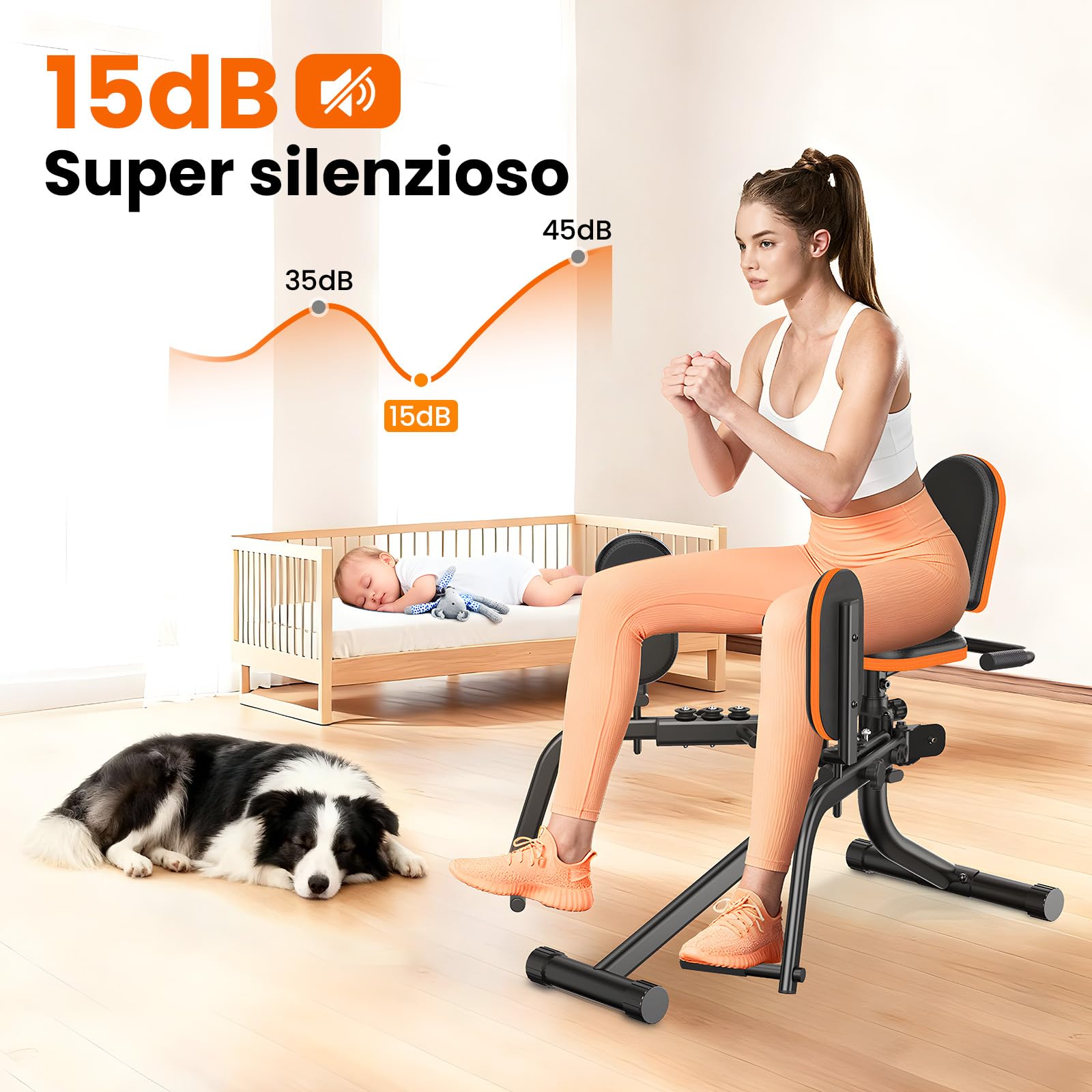 HXD-ERGO Macchina per Abduzione dell’Anca per Casa, Glute Trainer con Resistenza Regolabile, Attrezzo per Allenamento Glutei e Cosce, Compatta