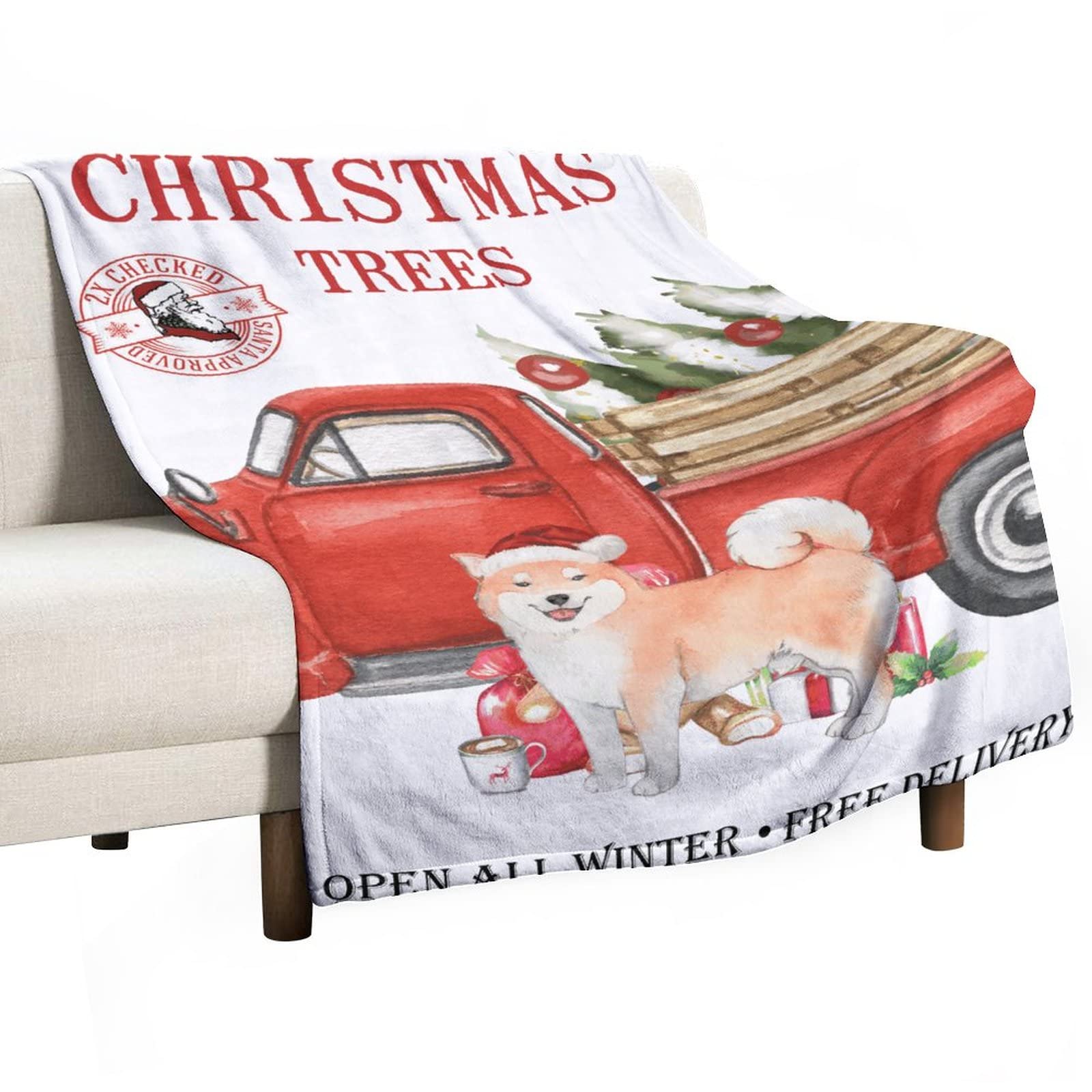 Couverture polaire pattes de Père Noël 130x150 cm douce et chaude pour toute la famille
