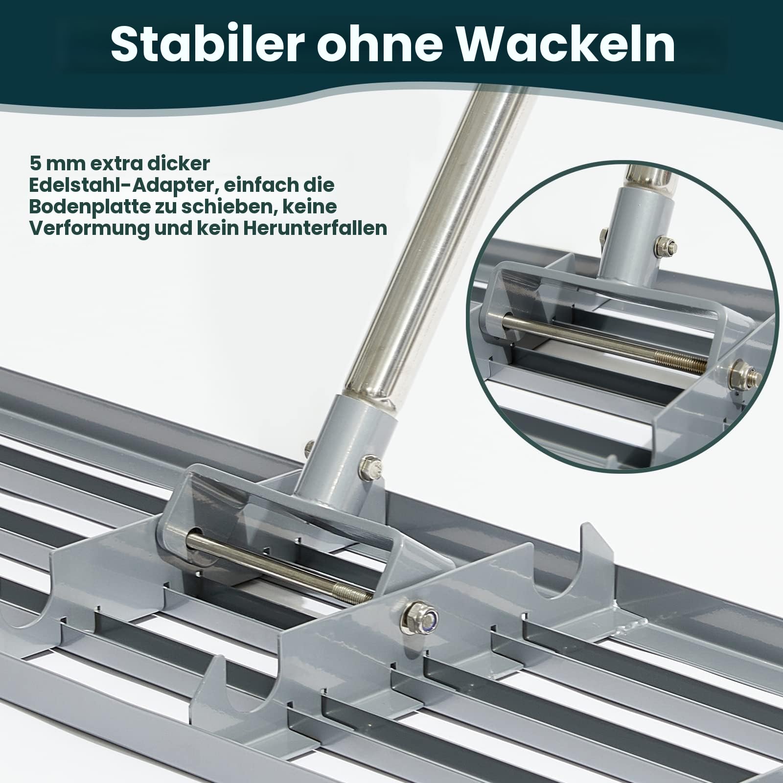 Rasen-Nivellierharke, 76,2 x 25,4 cm, professionelles Werkzeug mit Edelstahlgriff, Rechen für Rasen, robuste Landschaftsrechen für Hinterhof, Garten, Golfplatz, Bauernhof, Weide