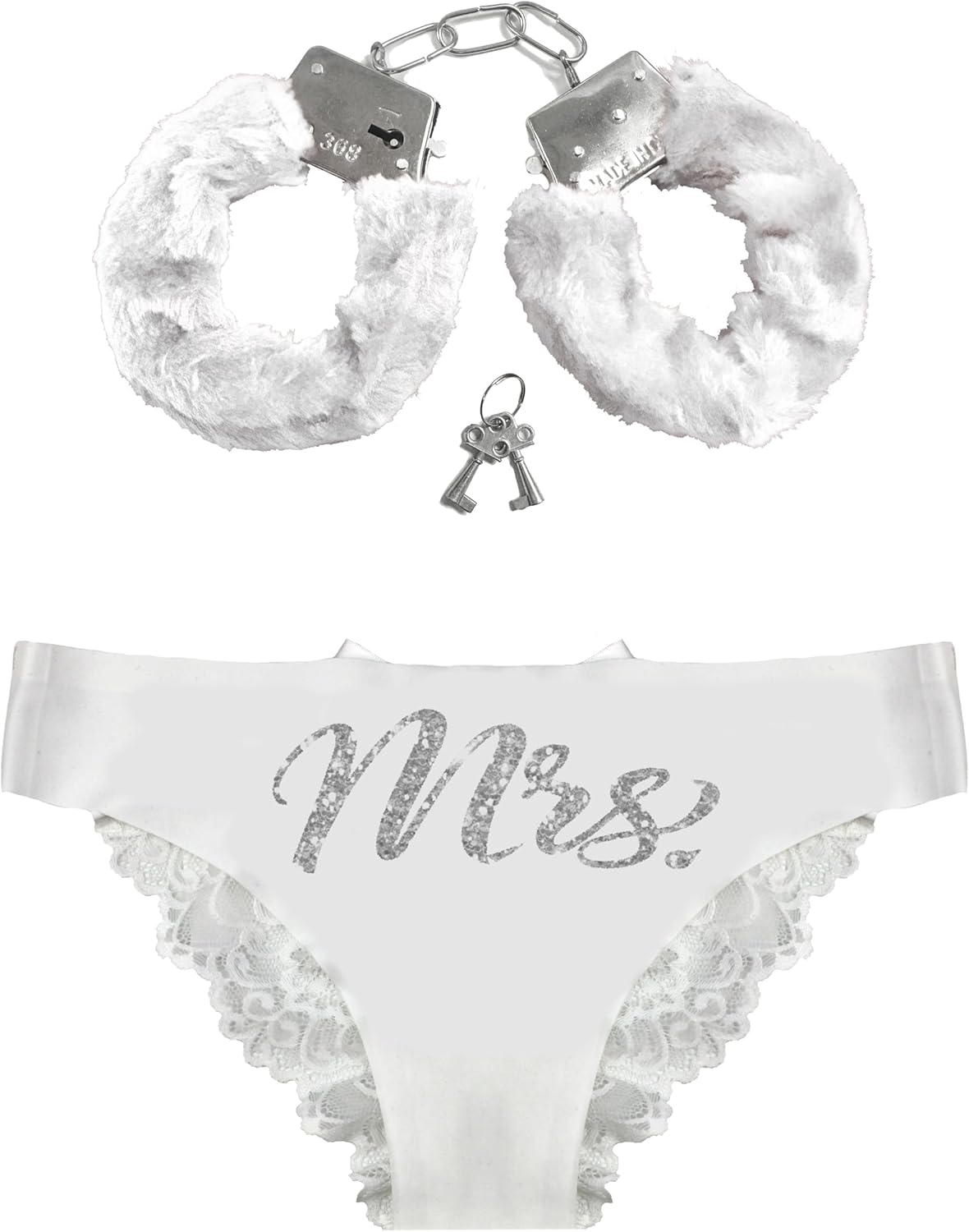 RhinestoneSash Bride Lingerie Wedding Set - Honeymoon Panties for Bride - Lingerie Shower Gift Ideas