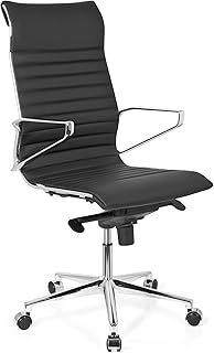 HJH Office Sillón de Oficina operativo, Piel, Negro