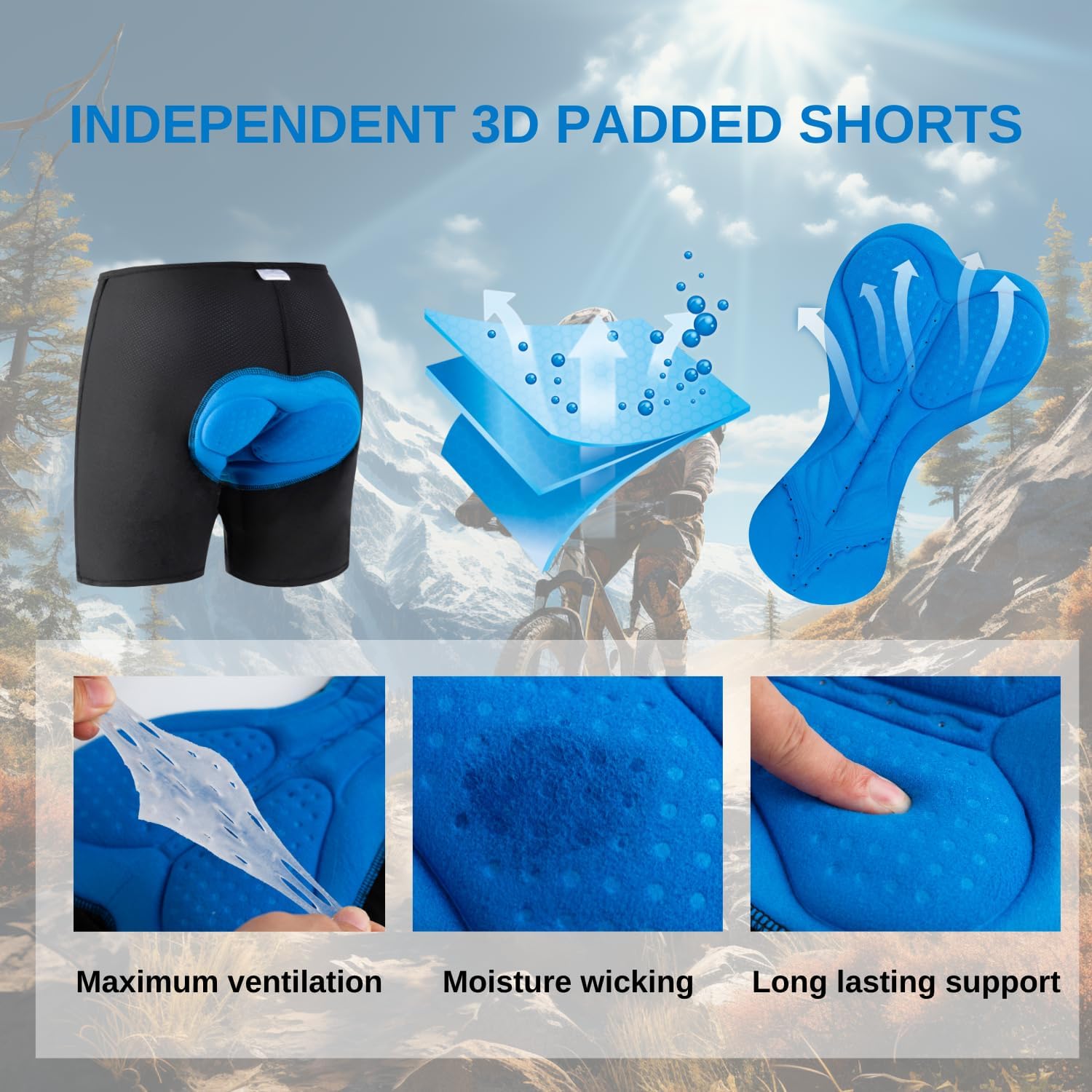 Men's Mountain Bike Shorts 3D Padded MTB Shorts Lightweight Loose-fit Bicycle Cycling Biking Shorts - Image 4